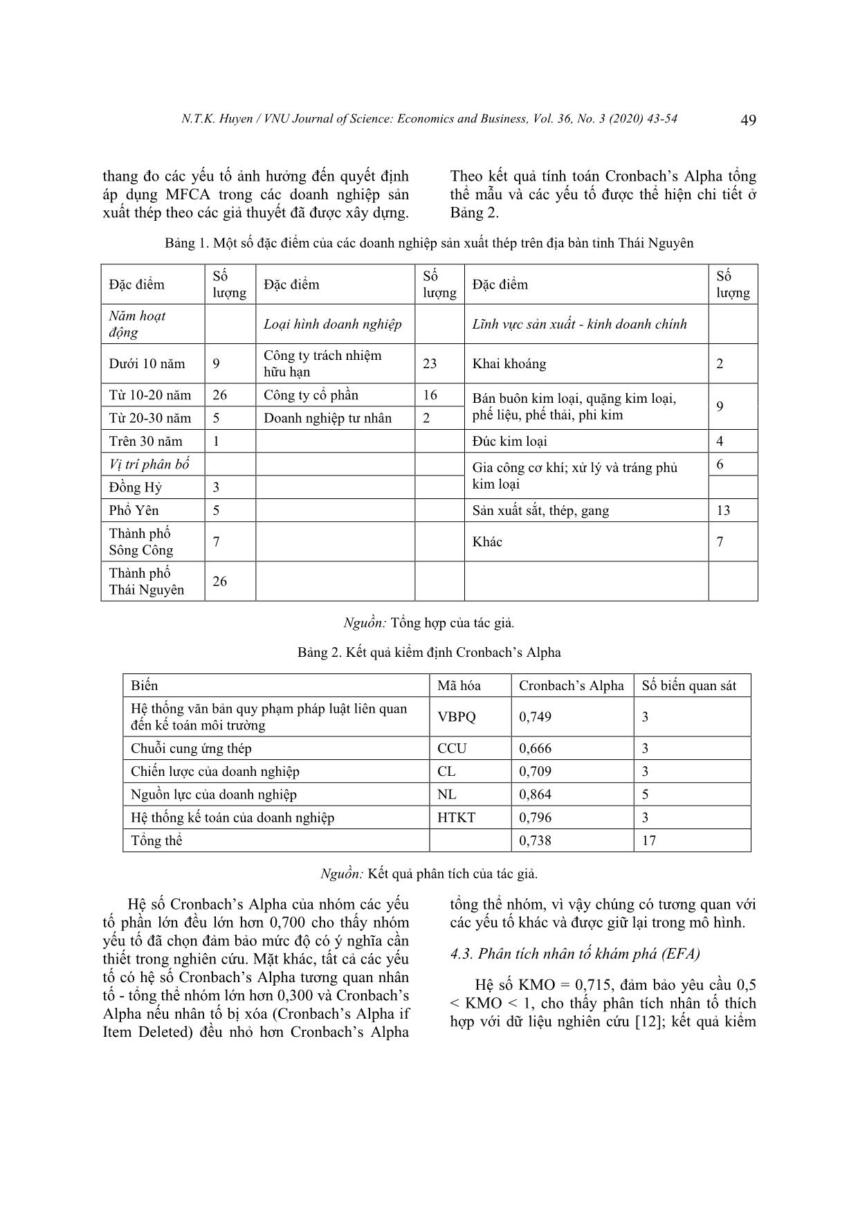 Factors affecting the decision to apply material flows cost accounting MFCA in Thai Nguyen steel production enterprises trang 7