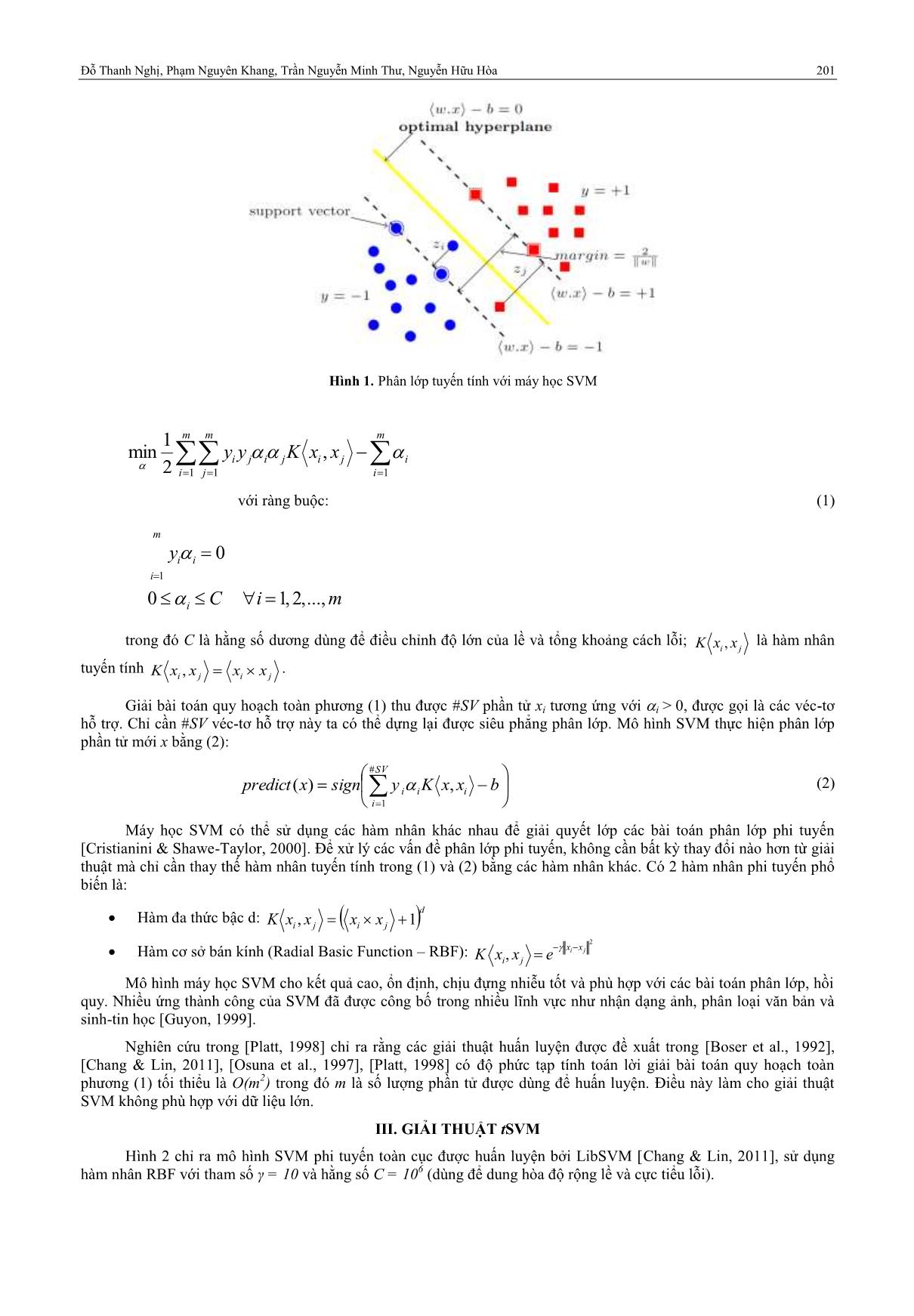 Giải thuật tSVM cho phân lớp phi tuyến tập dữ liệu lớn trang 2