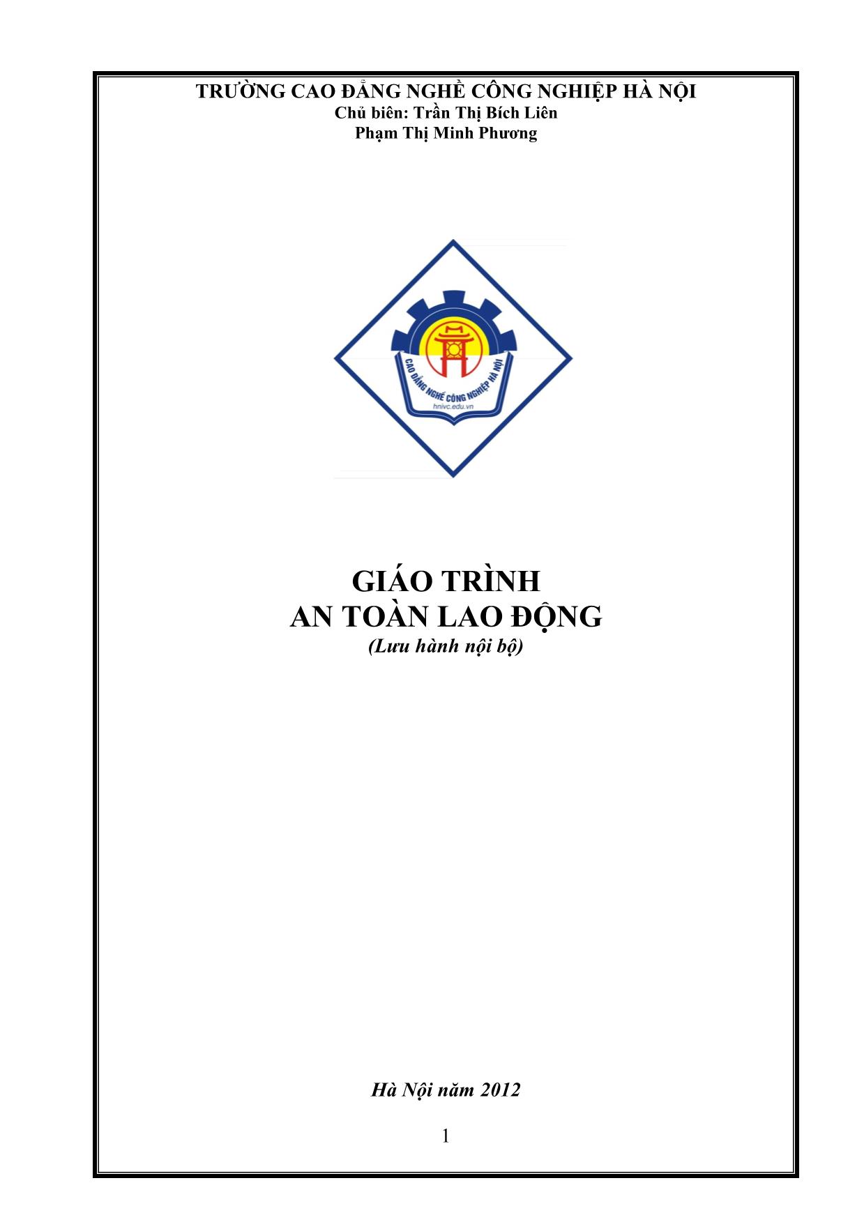 Giáo trình An toàn lao động (Bản hay) trang 1