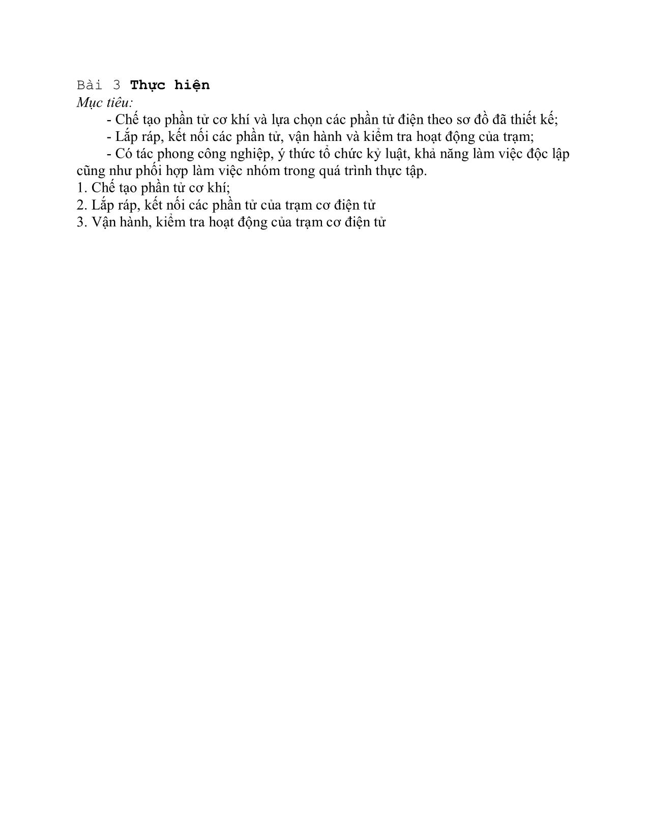 Giáo trình Bài tập tổng hợp cơ điện tử trang 10