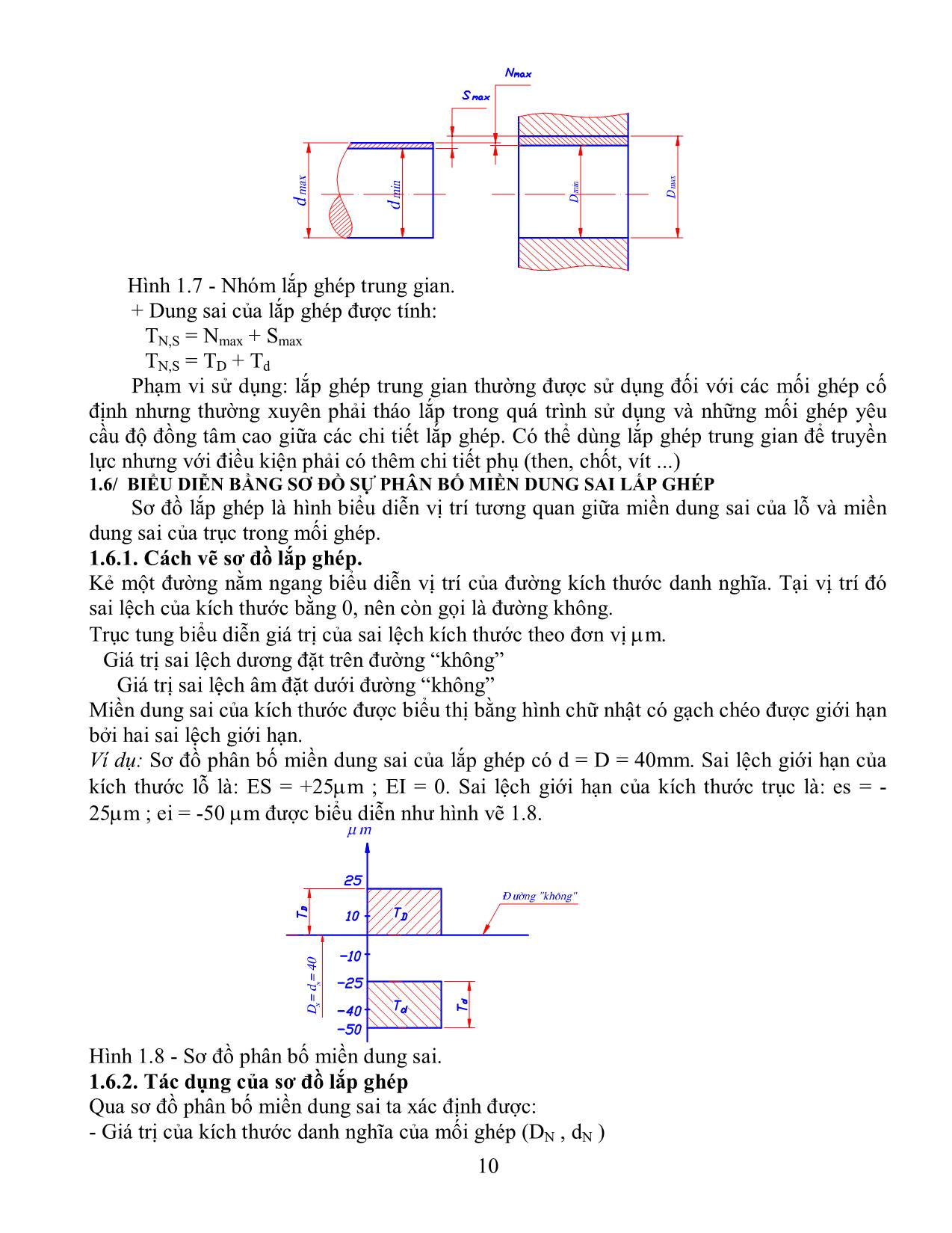 Giáo trình Dung sai lắp ghép và đo lường kỹ thuật trang 10