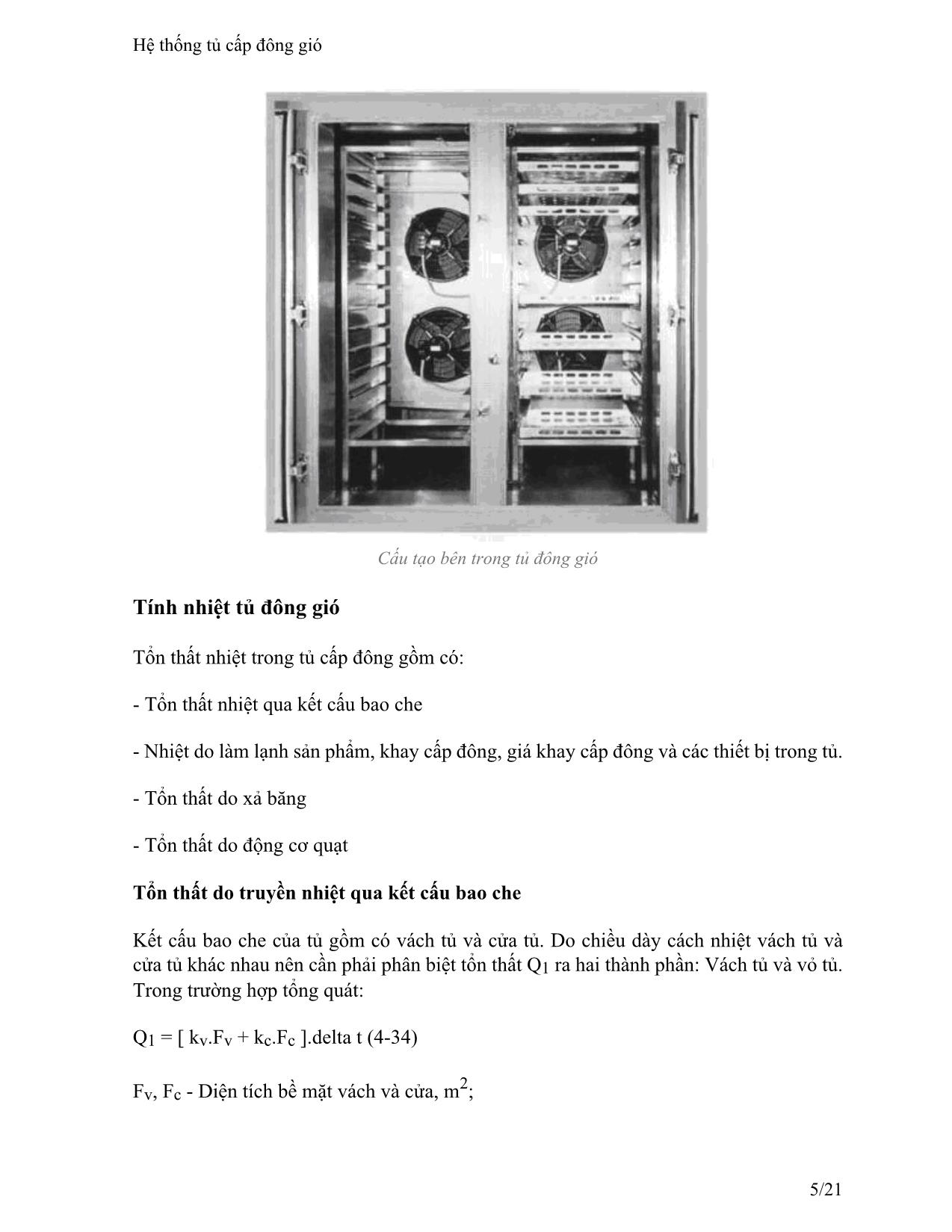 Giáo trình Hệ thống tủ cấp đông gió trang 5
