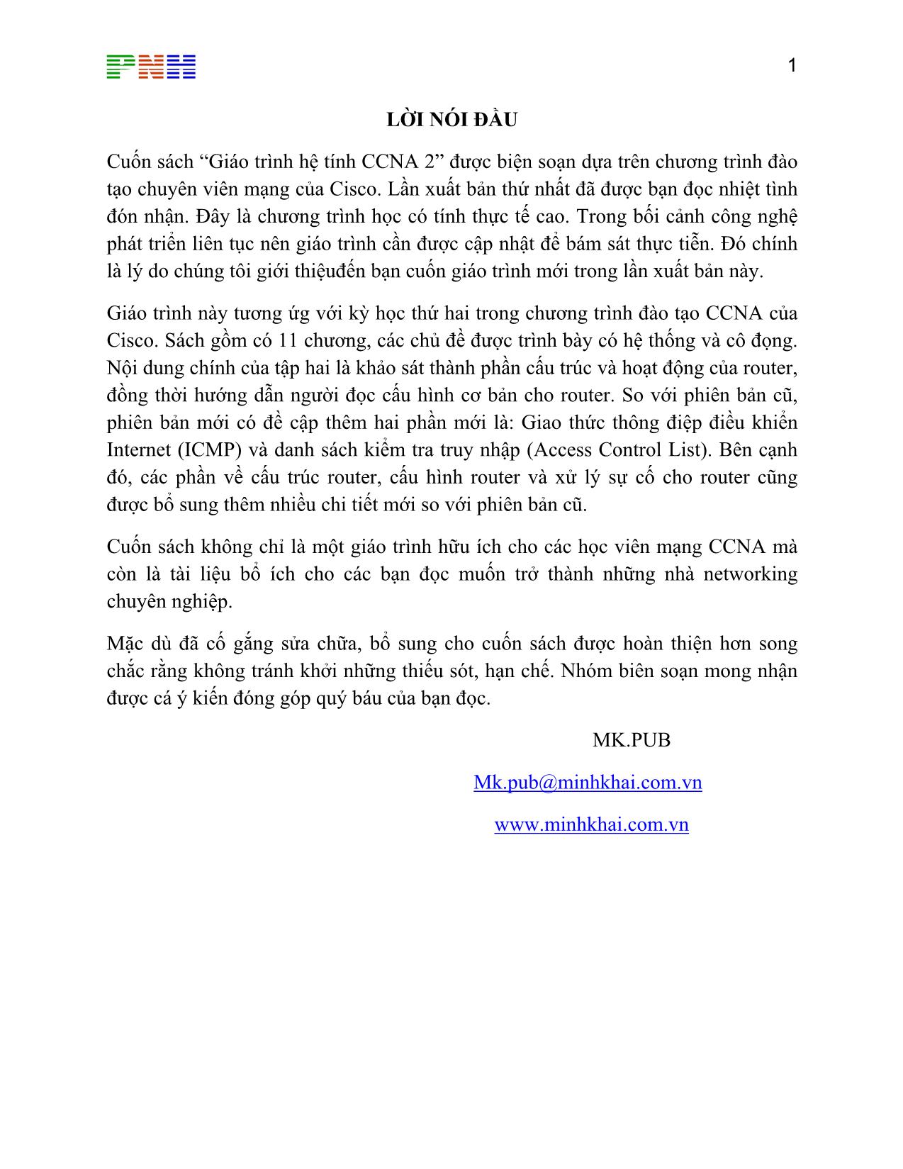 Giáo trình Hệ tính CCNA 2 (Phần 1) trang 1