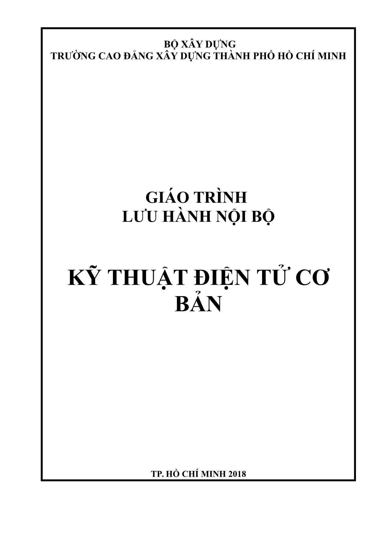 Giáo trình Kỹ thuật điện tử cơ bản trang 1