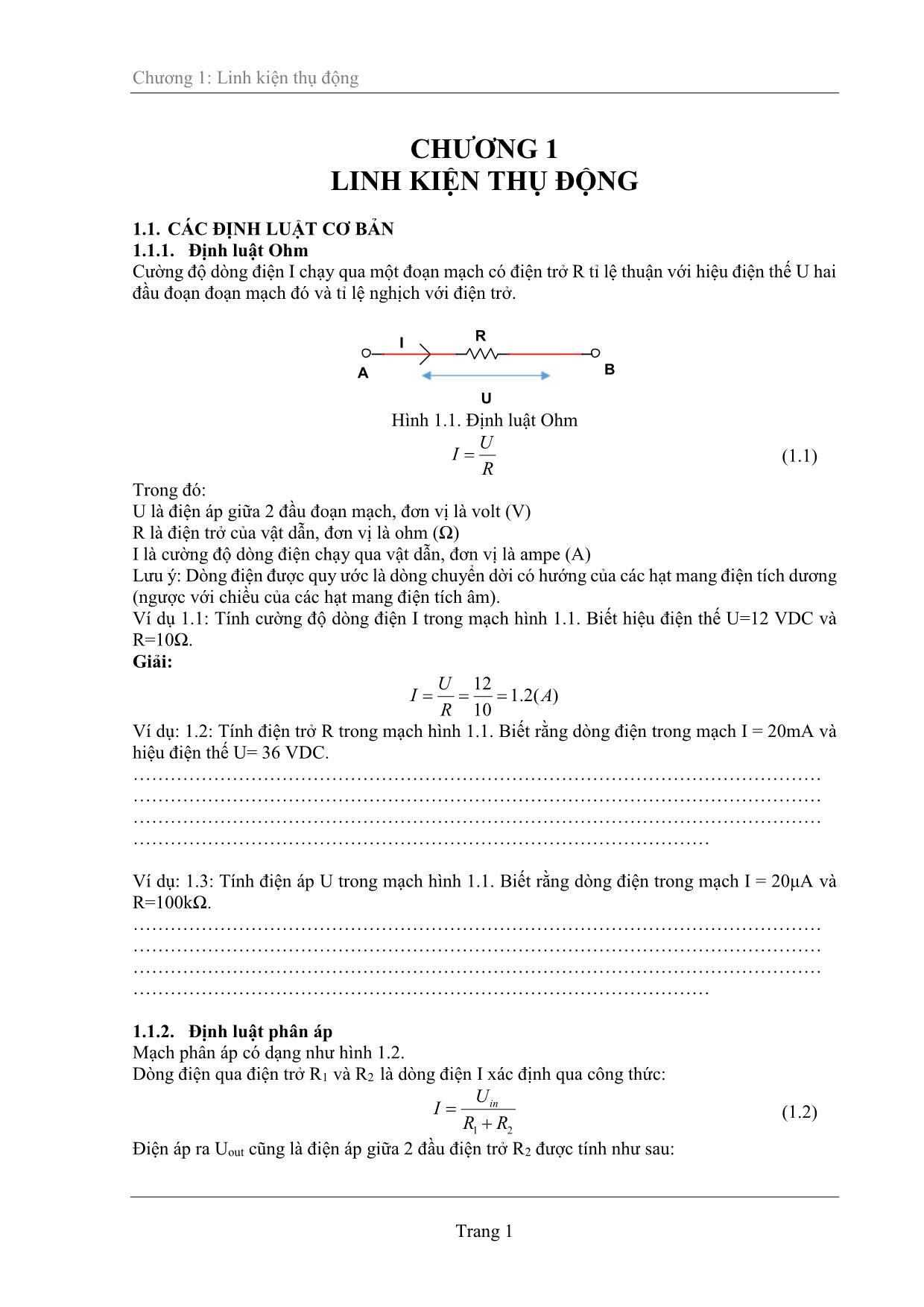 Giáo trình Kỹ thuật điện tử (Phần 1) trang 7