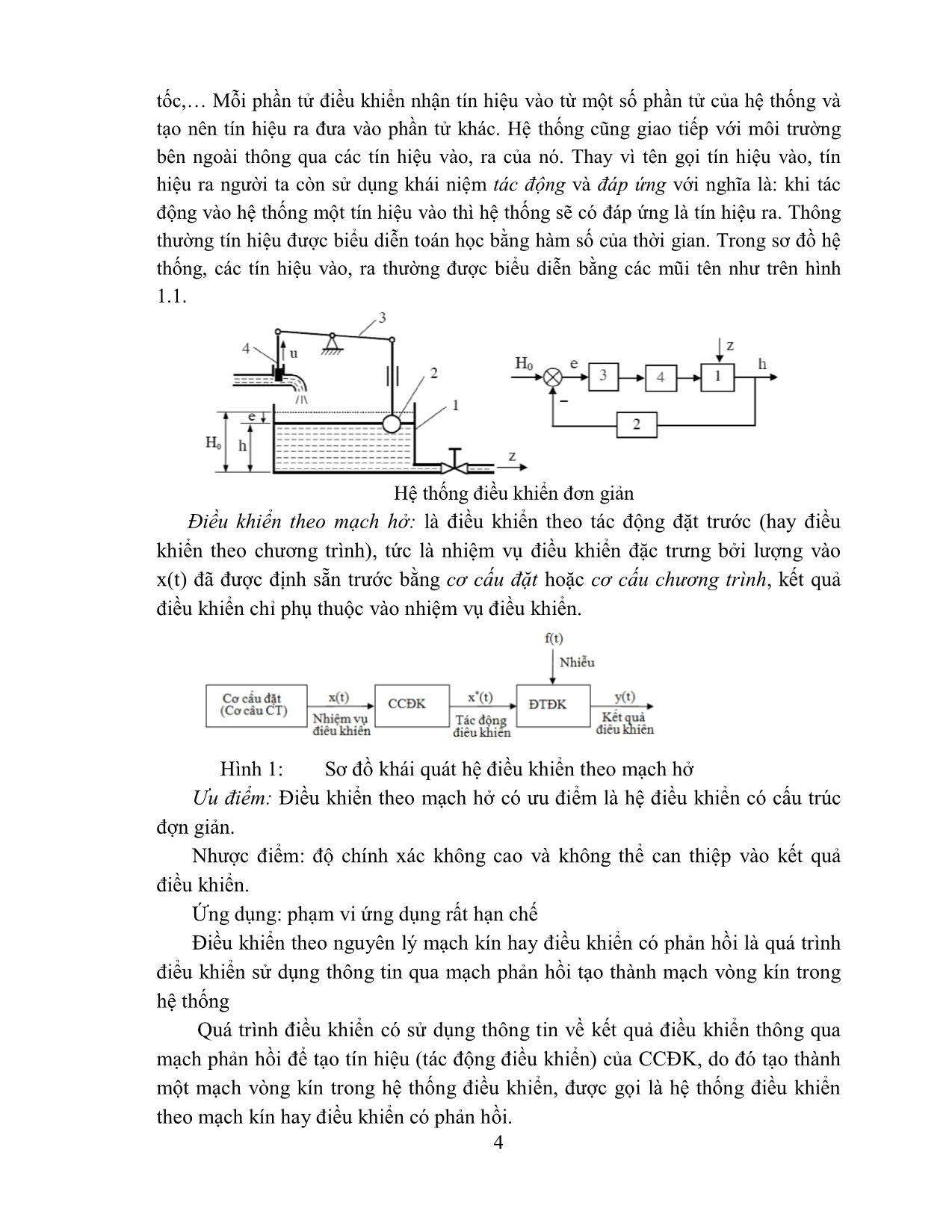 Giáo trình Kỹ thuật điều khiển tự động trang 4