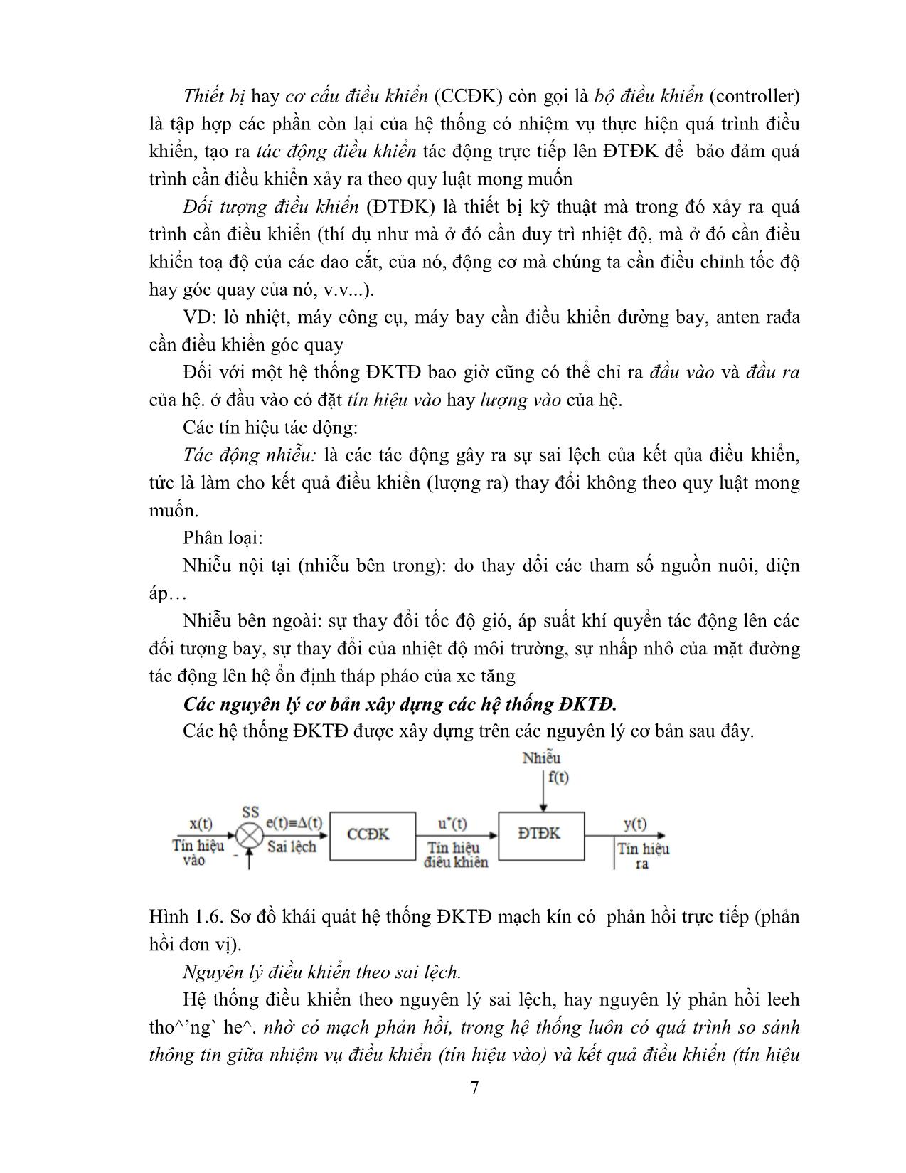 Giáo trình Kỹ thuật điều khiển tự động trang 7