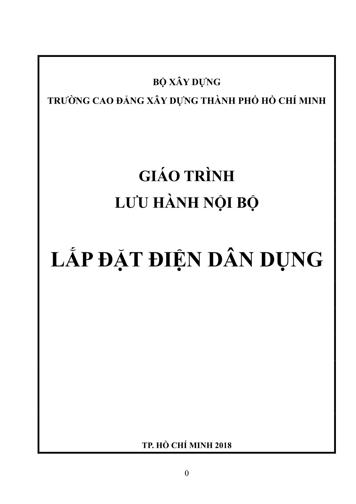 Giáo trình Lắp đặt điện dân dụng trang 1