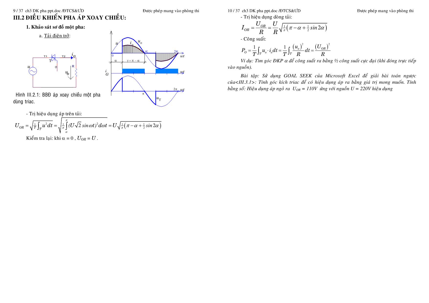 Giáo trình Mạch điện tử công suất và ứng dụng - Chương 3: Bộ biến đổi điều khiển pha trang 5