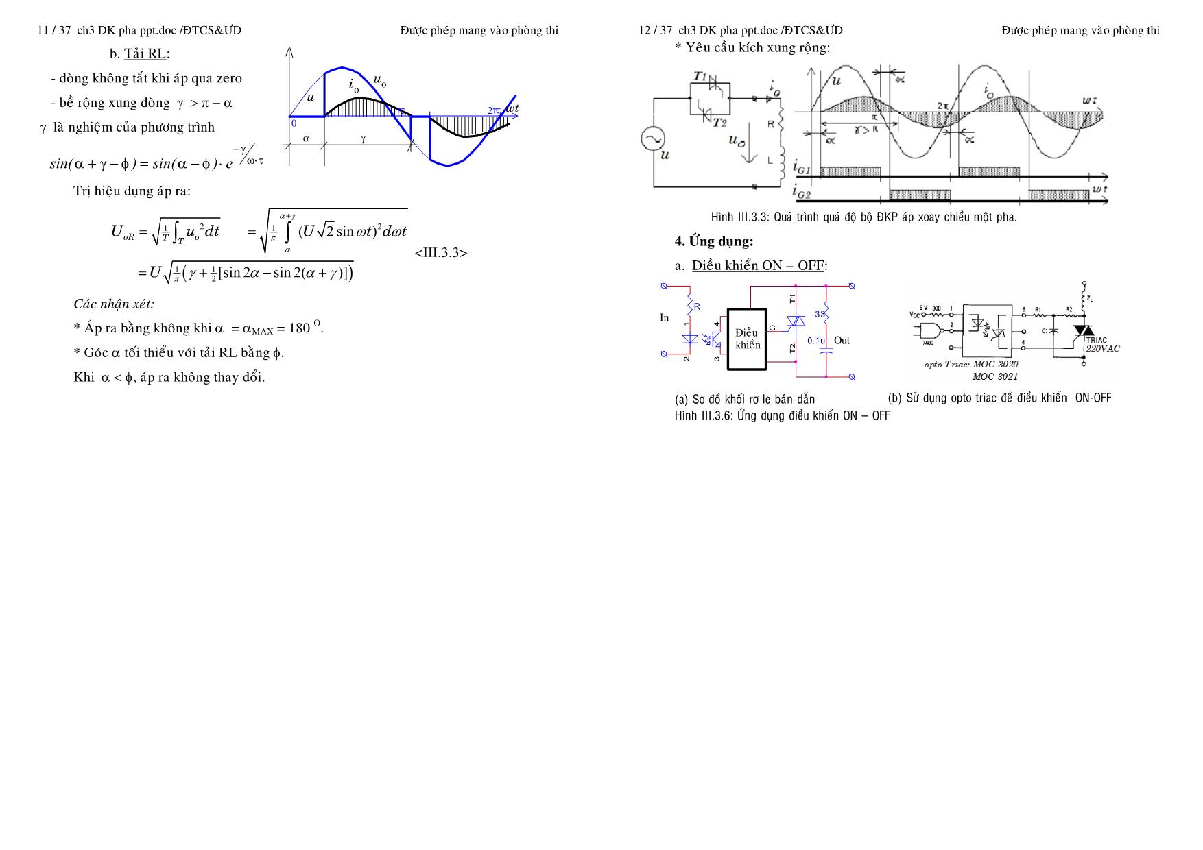 Giáo trình Mạch điện tử công suất và ứng dụng - Chương 3: Bộ biến đổi điều khiển pha trang 6