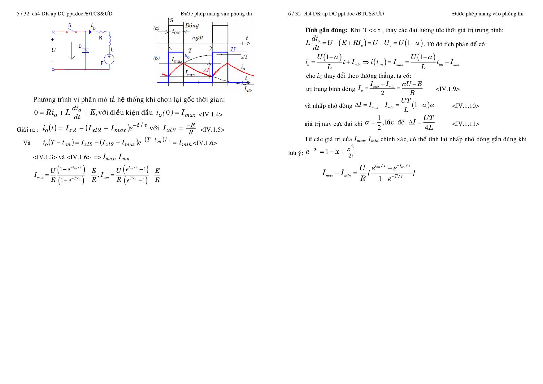 Giáo trình Mạch điện tử công suất và ứng dụng - Chương 4: Bộ biến đổi áp một chiều trang 3