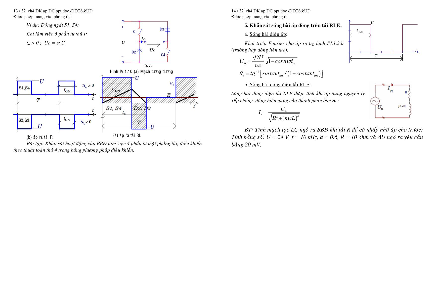 Giáo trình Mạch điện tử công suất và ứng dụng - Chương 4: Bộ biến đổi áp một chiều trang 7