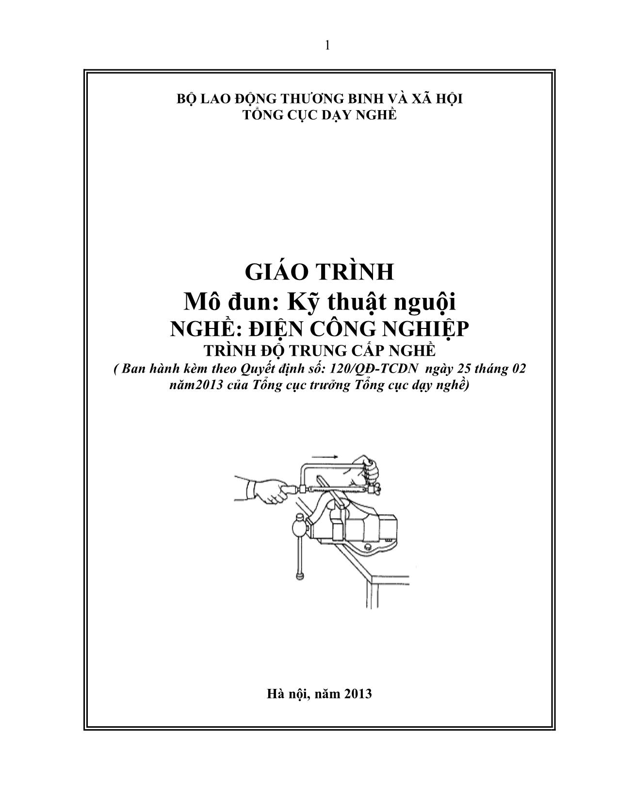 Giáo trình Mô đun 15: Kỹ thuật nguội - Điện công nghiệp trang 1