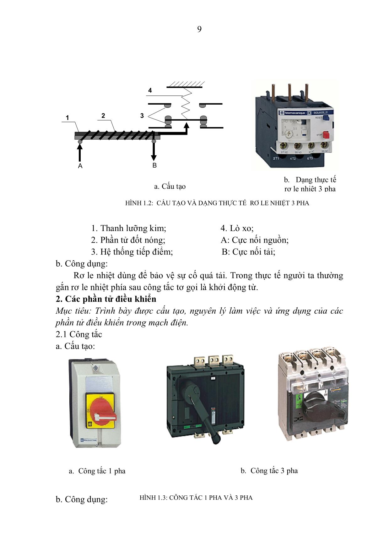 Giáo trình Mô đun 22: Trang bị điện 1 - Điện công nghiệp trang 9