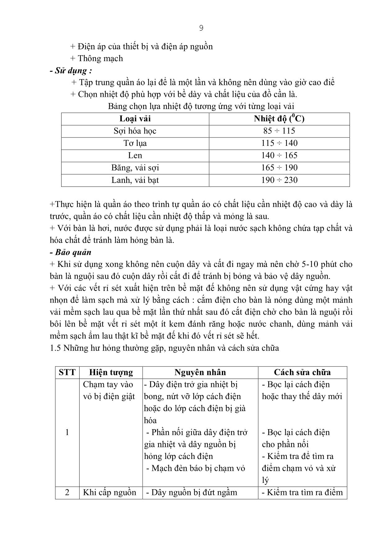 Giáo trình Mô đun 29: Thiết bị điện gia dụng - Điện công nghiệp trang 9