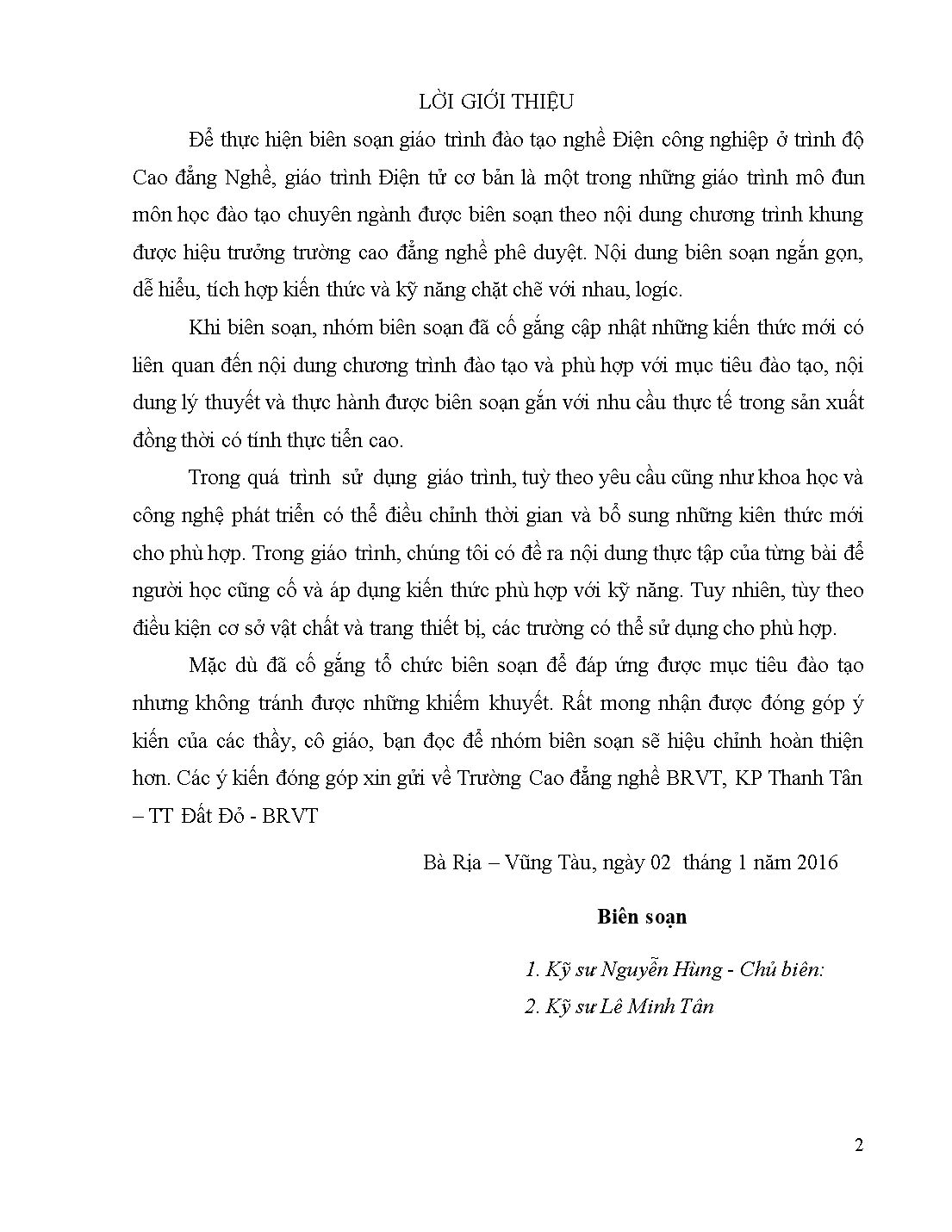 Giáo trình Mô đun Điện tử cơ bản - Điện công nghiệp trang 3