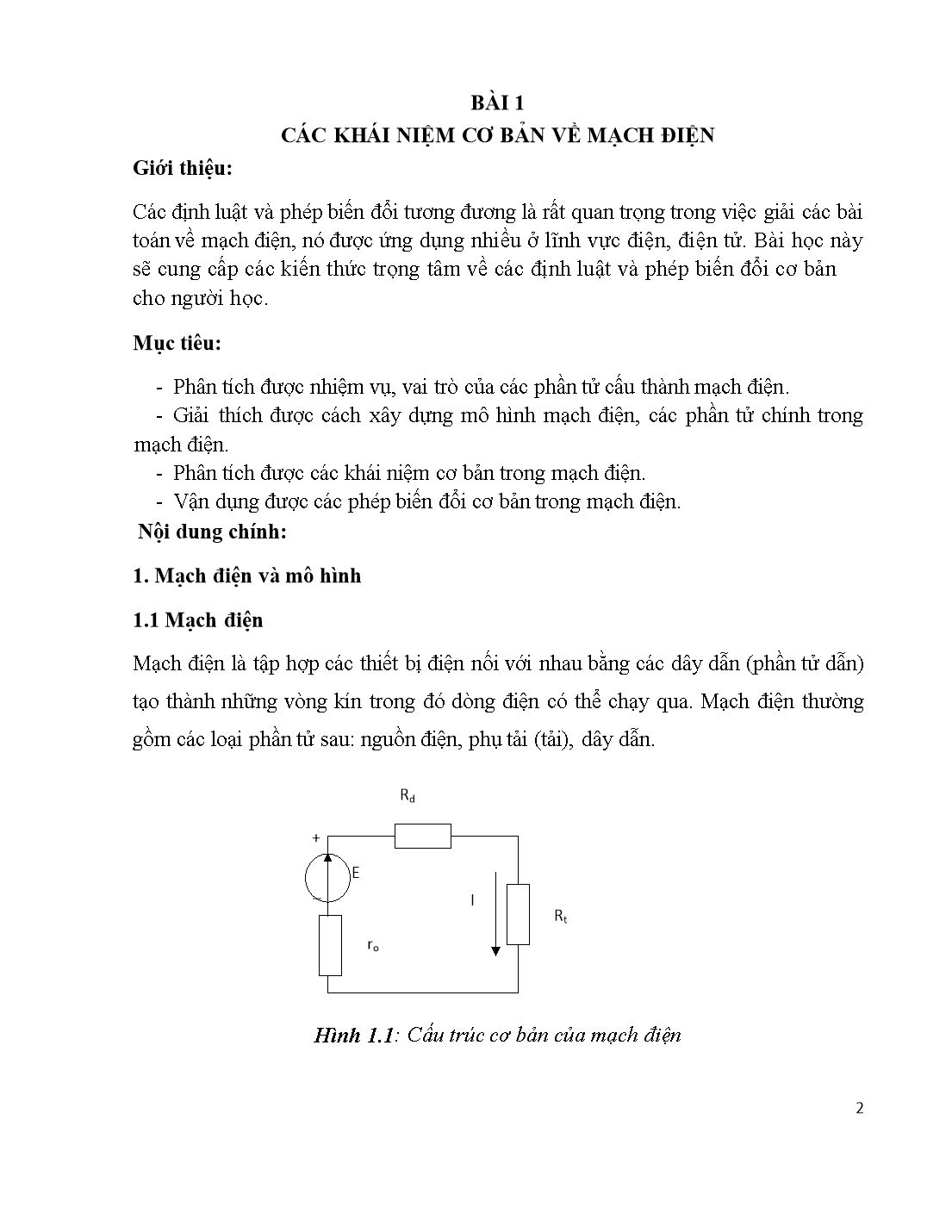 Giáo trình Mô đun Kỹ thuật điện - Nghề cơ điện tử trang 7