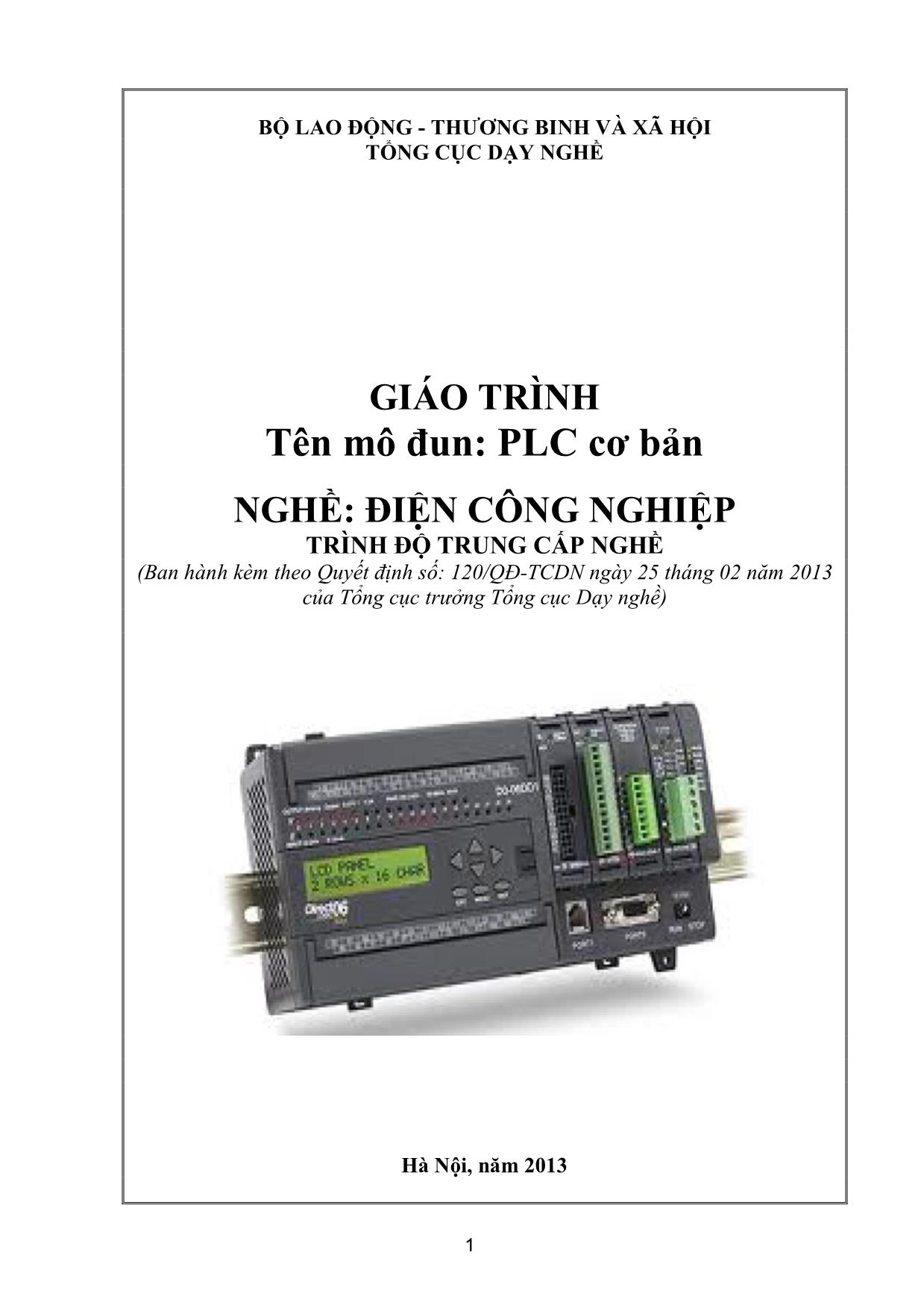 Giáo trình Mô đun PLC cơ bản - Điện công nghiệp trang 1