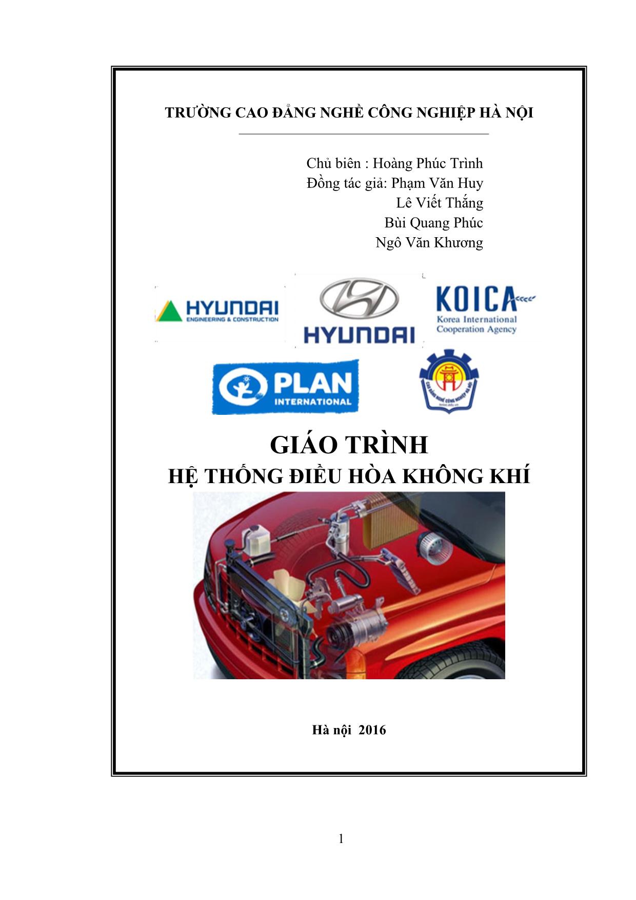 Giáo trình môn Hệ thống điều hòa không khí trang 1