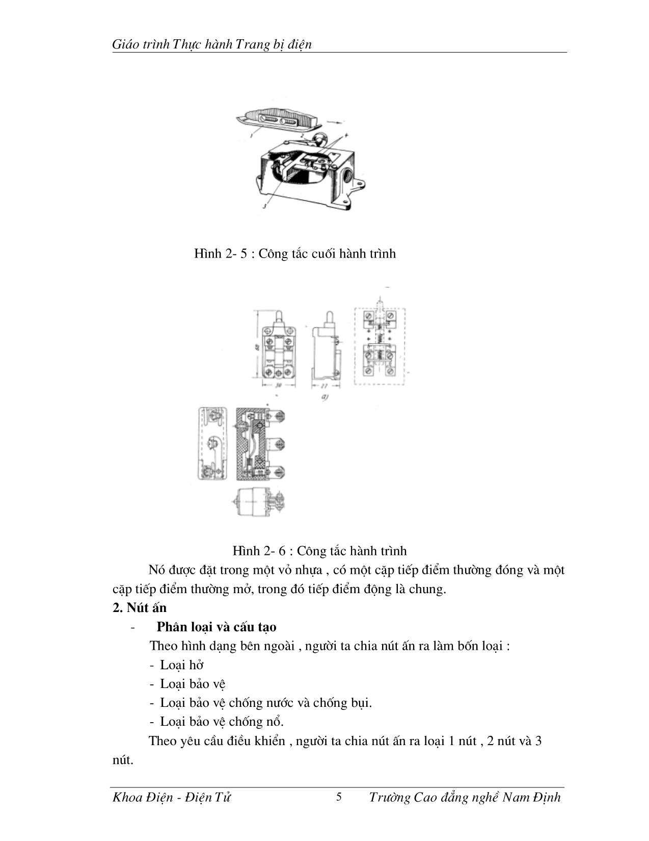 Giáo trình môn Thực hành trang bị điện trang 5