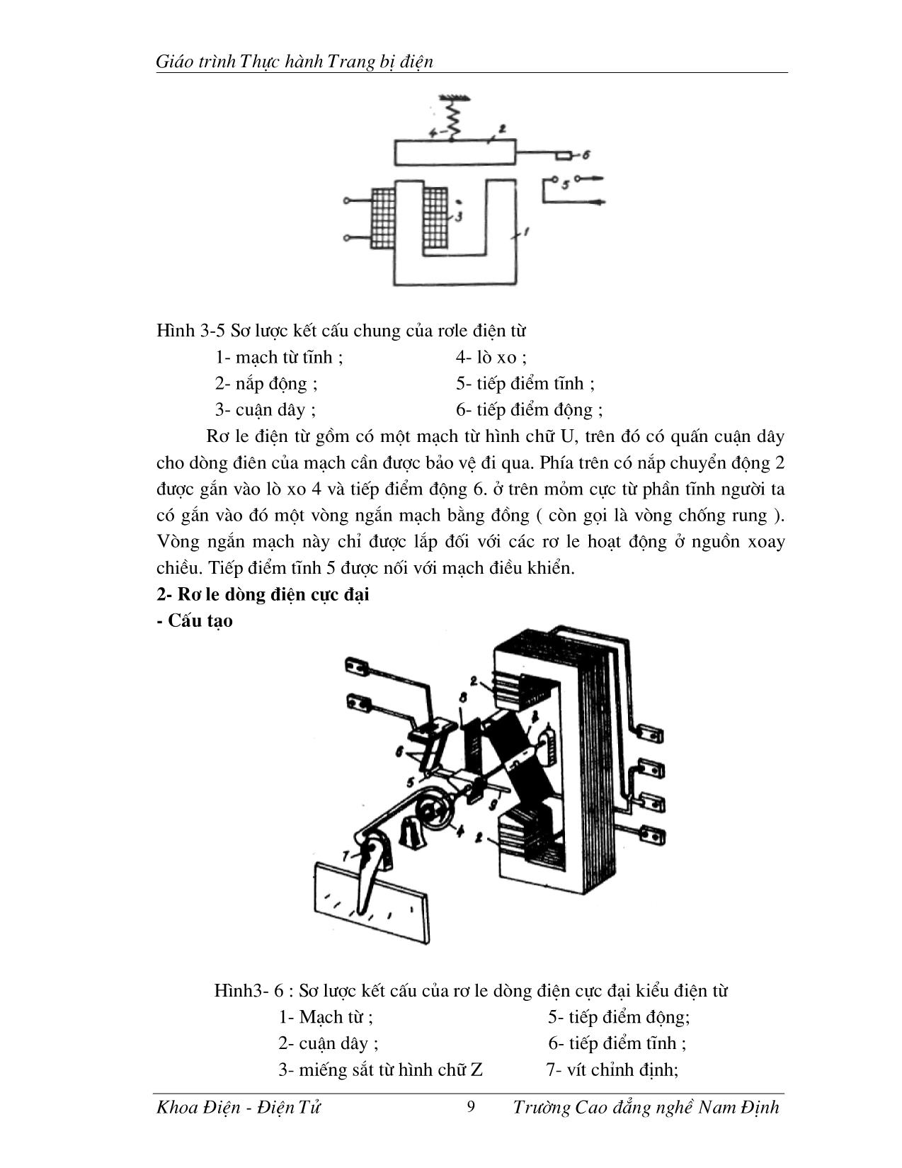 Giáo trình môn Thực hành trang bị điện trang 9