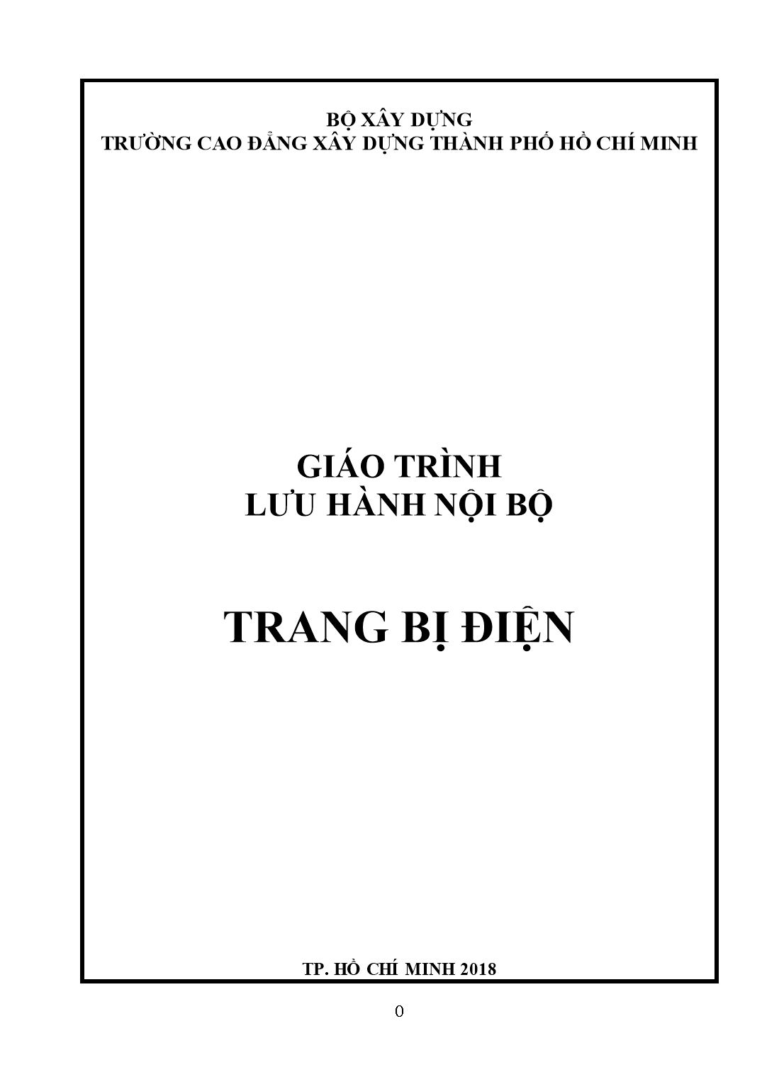 Giáo trình môn Trang bị điện trang 1