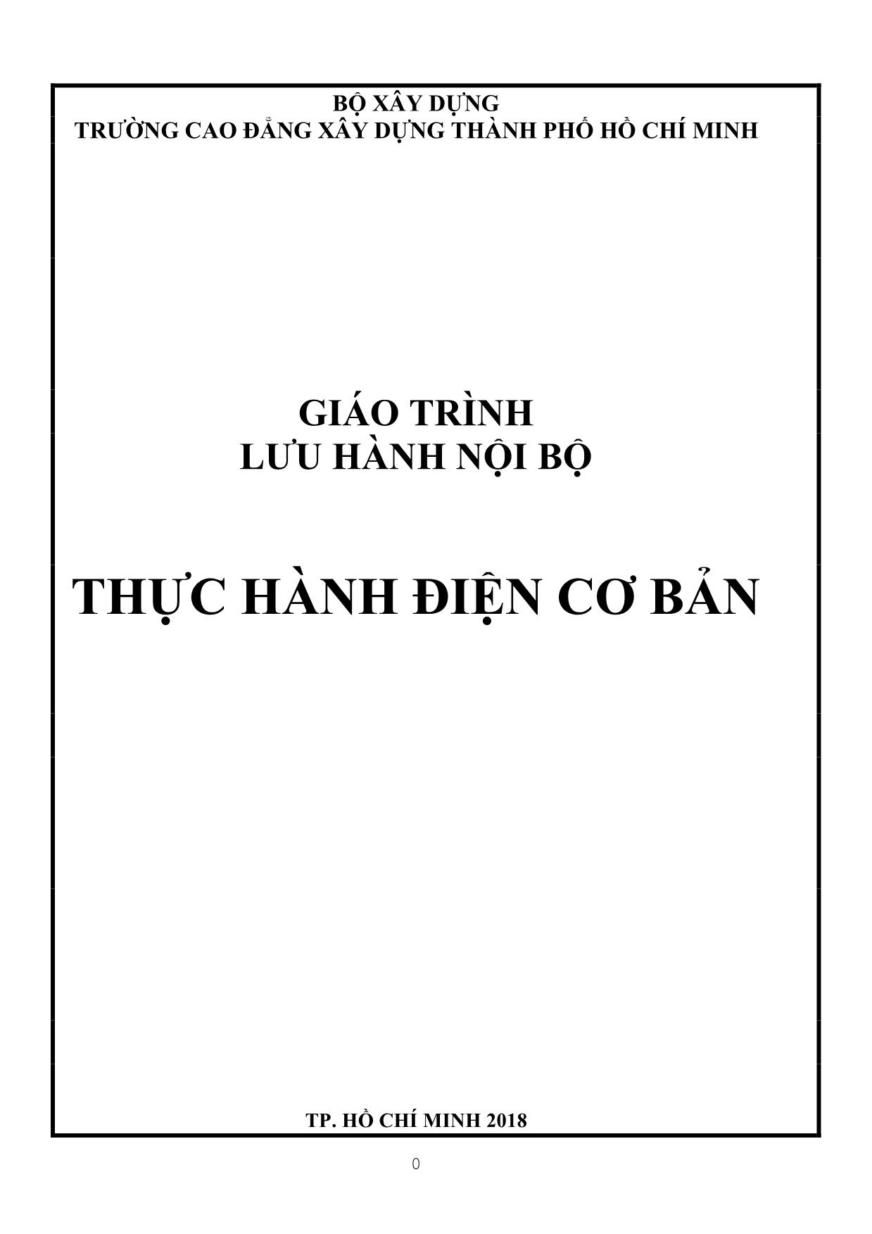 Giáo trình Thực hành điện cơ bản (Phần 1) trang 1