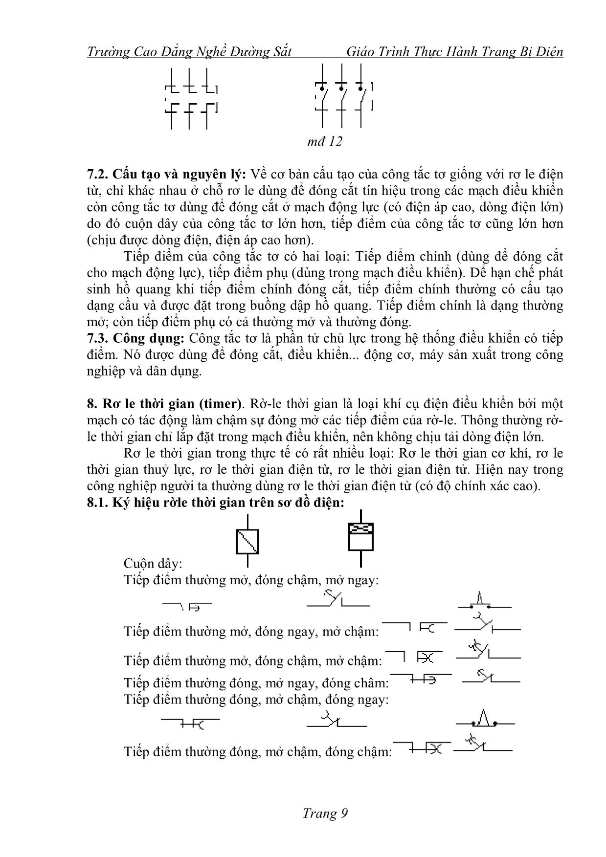 Giáo trình Thực hành trang bị điện (Phần 1) trang 7