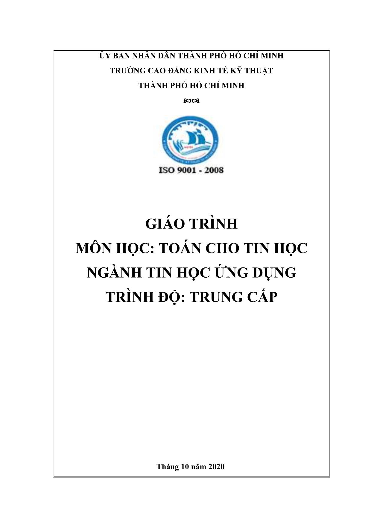 Giáo trình Toán cho tin học - Ngành: Tin học ứng dụng trang 1