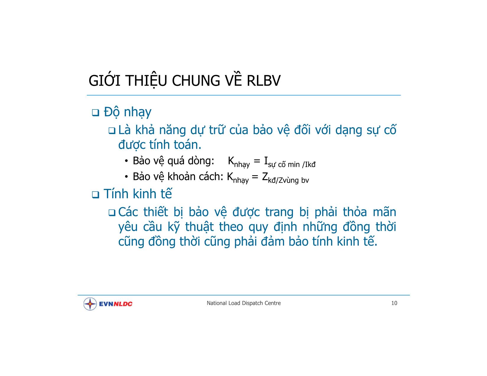 Hệ thống rơ le bảo vệ và TĐH trên hệ thống điện quốc gia trang 10