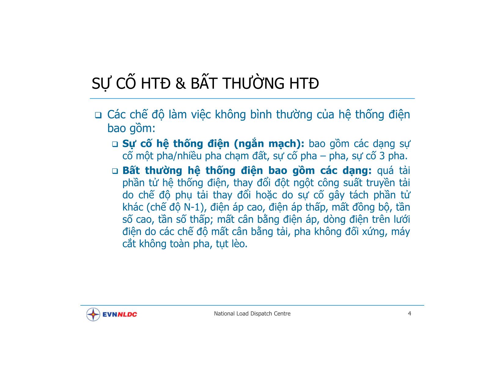 Hệ thống rơ le bảo vệ và TĐH trên hệ thống điện quốc gia trang 4