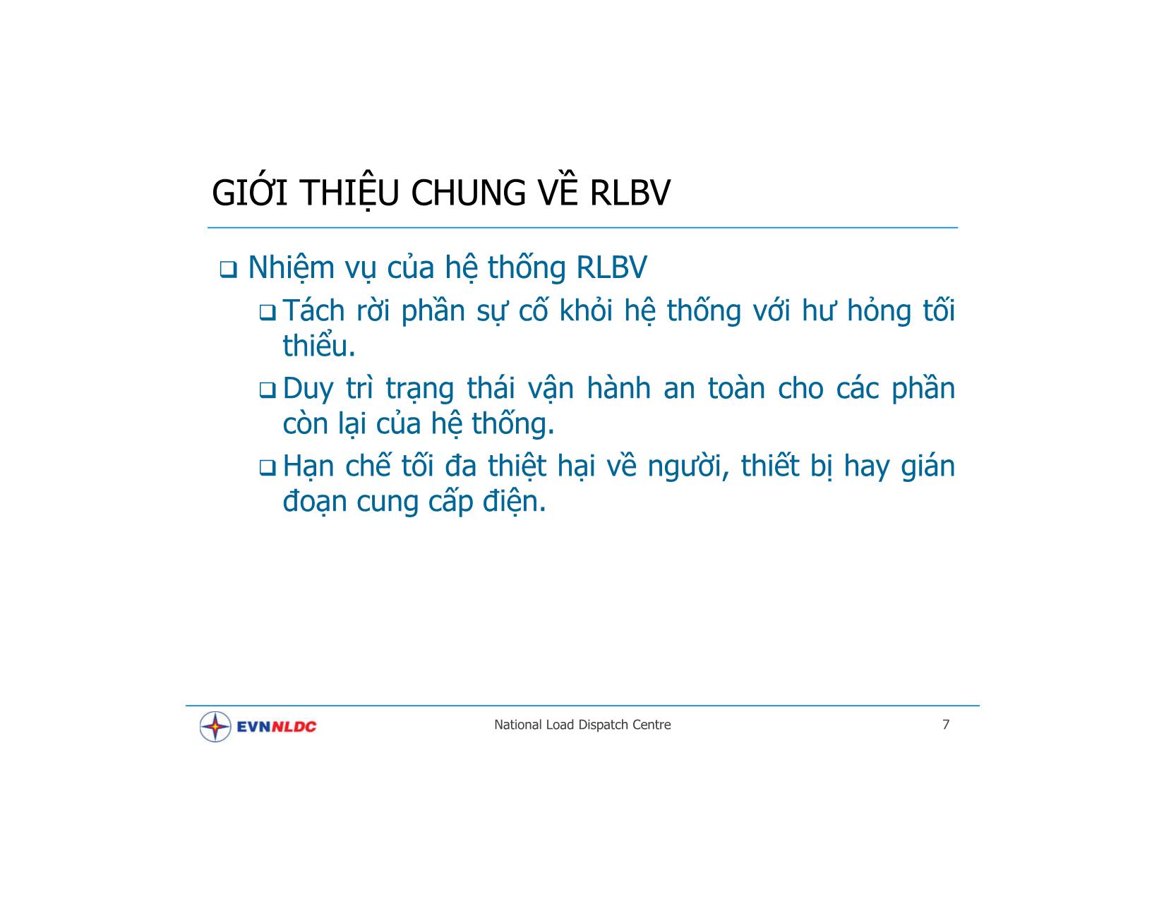 Hệ thống rơ le bảo vệ và TĐH trên hệ thống điện quốc gia trang 7