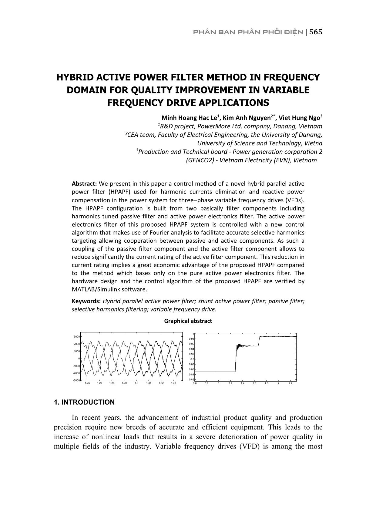 Hybrid active power filter method in frequency domain for quality improvement in variable frequency drive applications trang 1