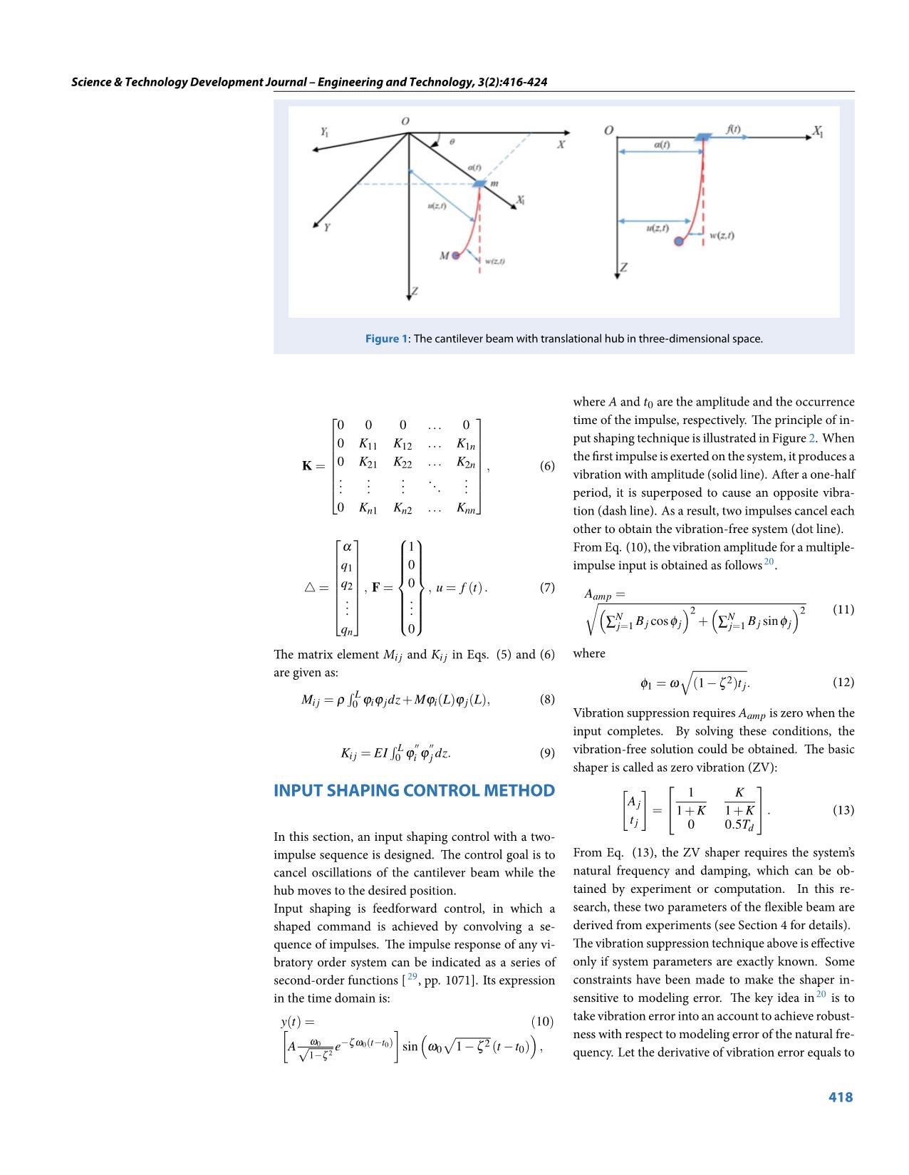 Input shaping control of a flexible cantilever beam excited by a moving hub trang 3