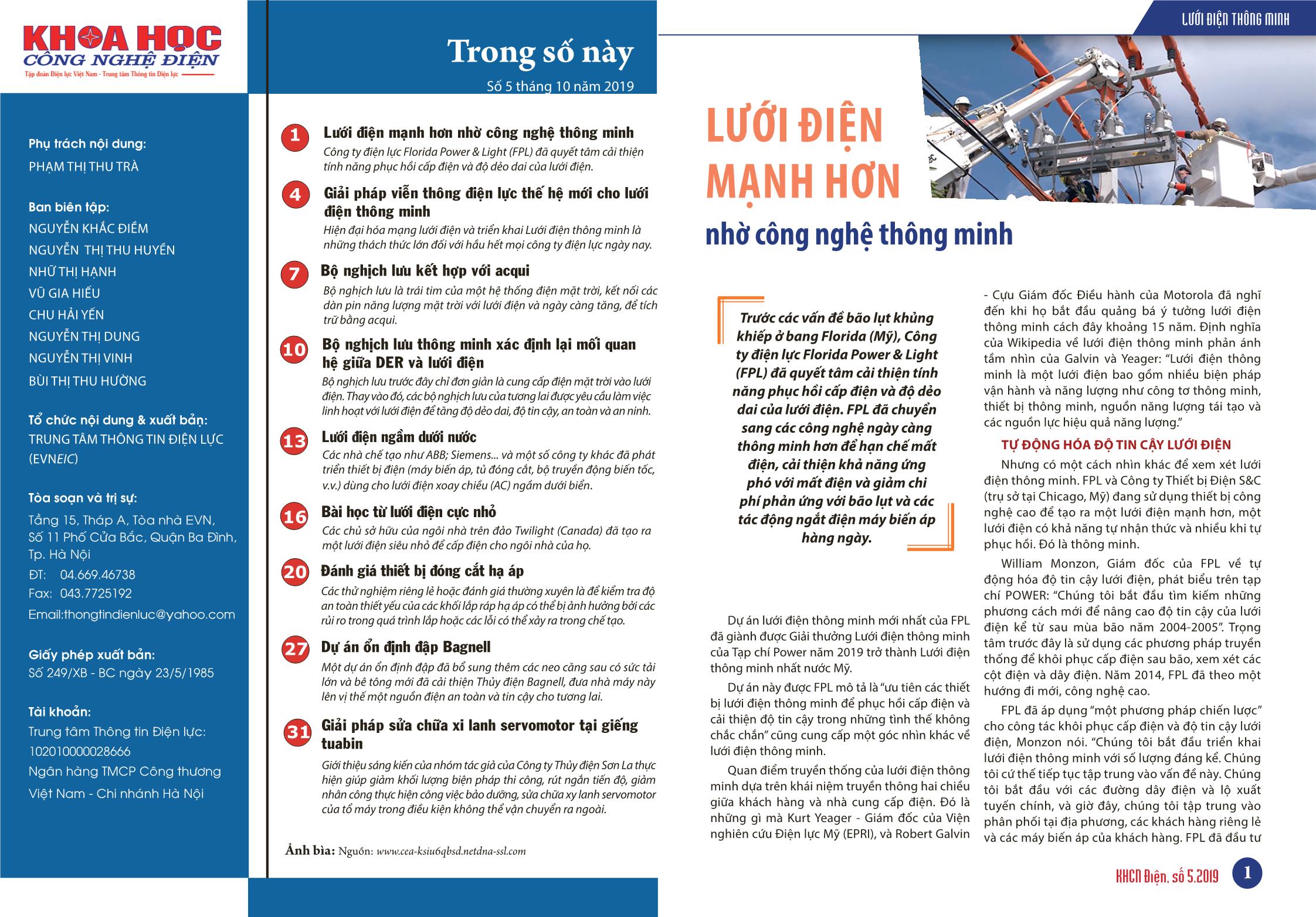 Khoa học công nghệ điện - Số 5 - Năm 2019 trang 2