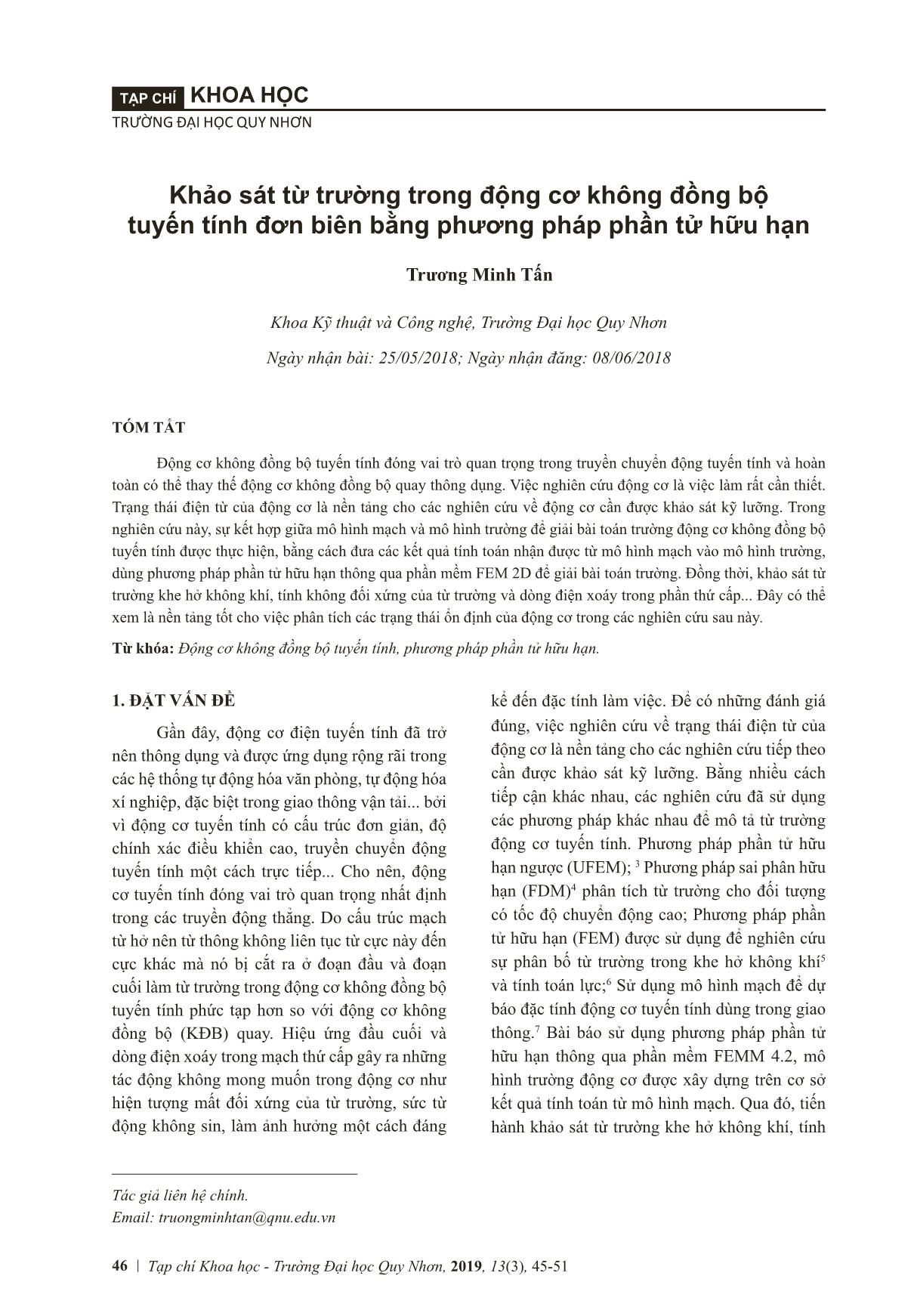 Magnetic field exploration on single sided linear induction motor used finite element method trang 2