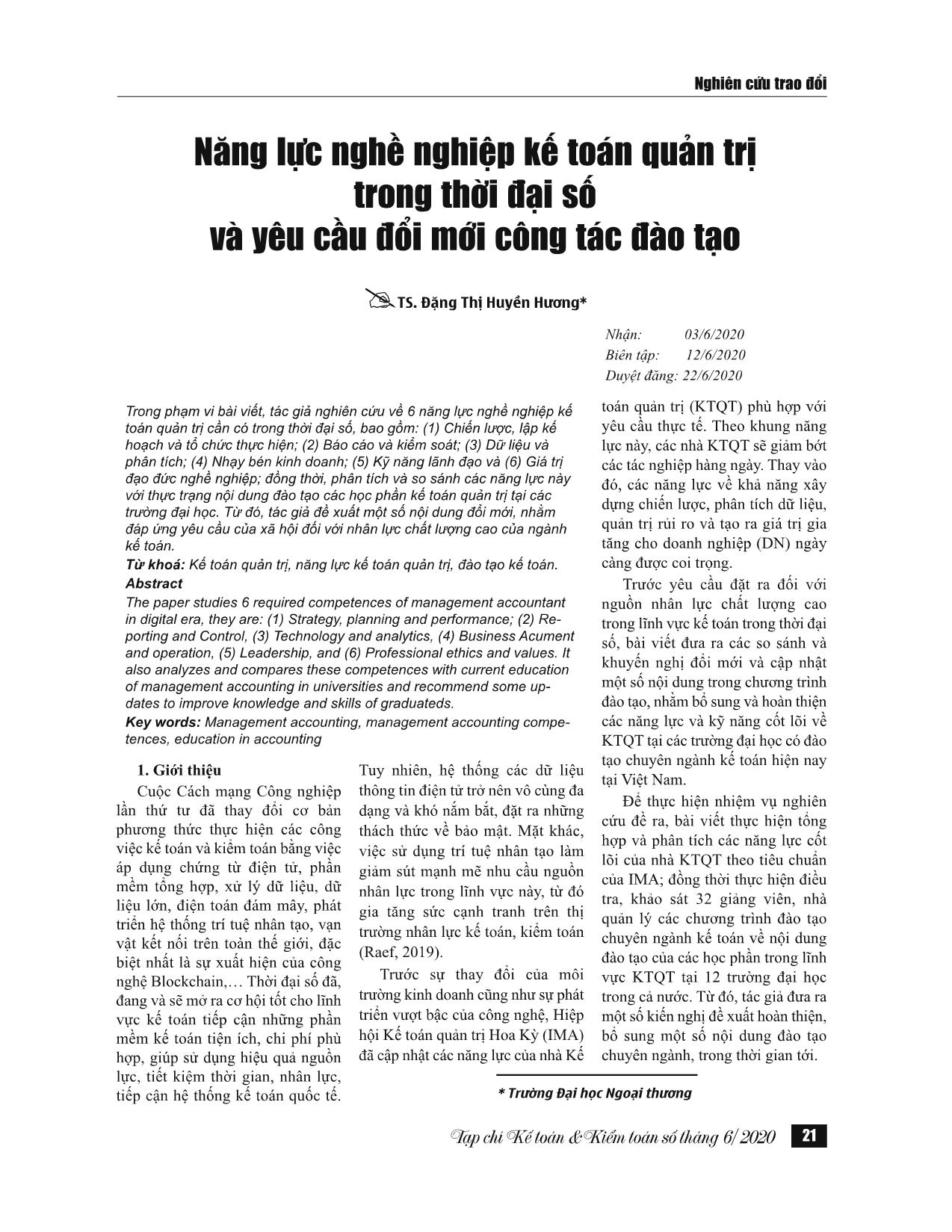 Năng lực nghề nghiệp kế toán quản trị trong thời đại số và yêu cầu đổi mới công tác đào tạo trang 1