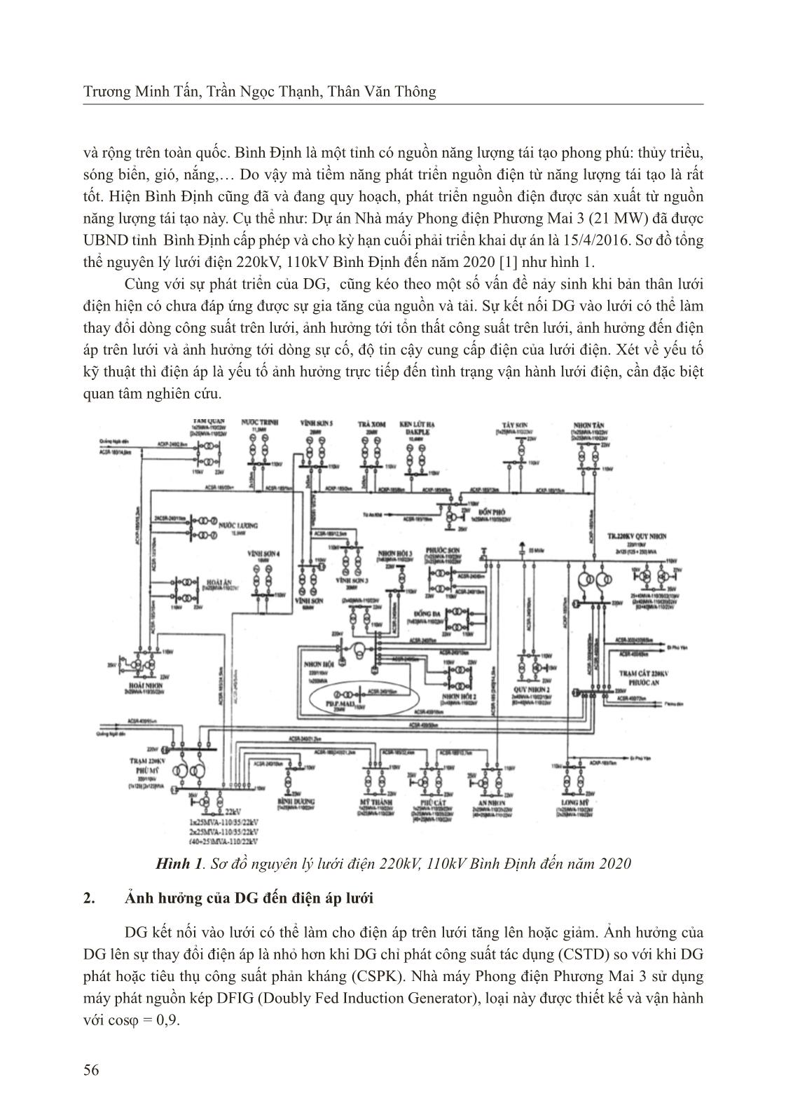 Nghiên cứu ảnh hưởng của nguồn điện phân tán đến điện áp lưới điện Bình Định trang 2