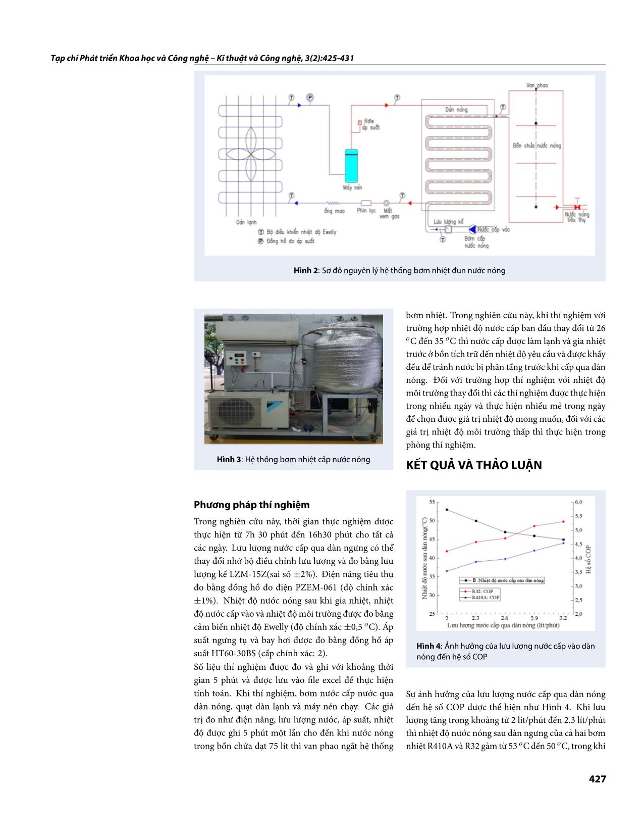 Nghiên cứu thực nghiệm đánh giá hệ số COP của bơm nhiệt cấp nước nóng công suất nhỏ dùng môi chất R32 và R410A trang 3
