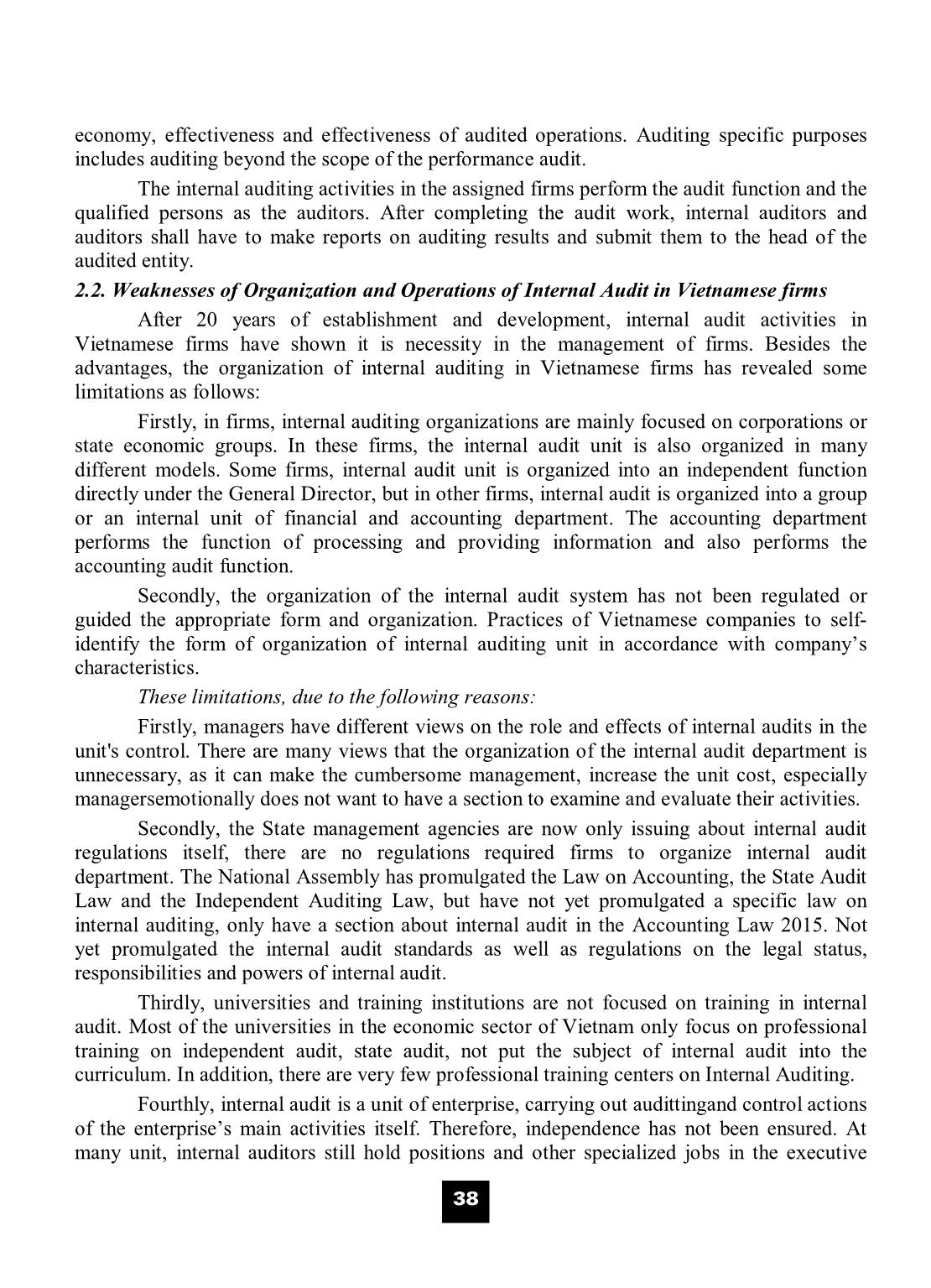 Organization and internal auditing activities in Vietnamese firms: Situations and solutions trang 4