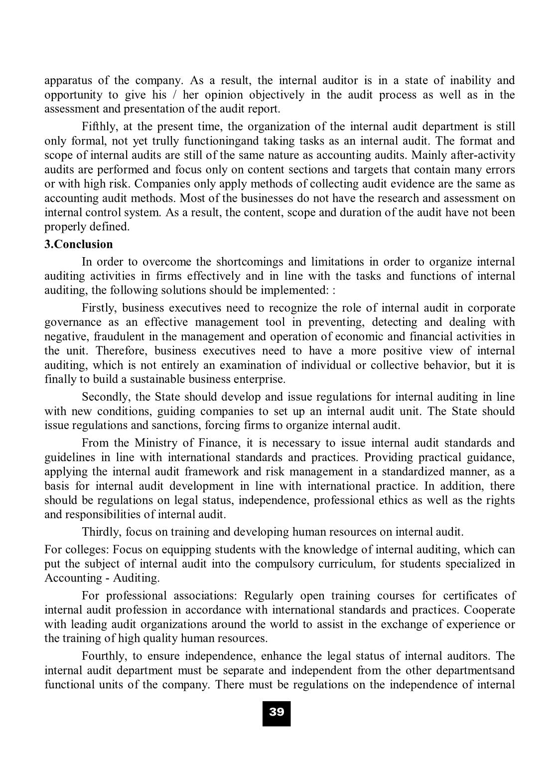 Organization and internal auditing activities in Vietnamese firms: Situations and solutions trang 5