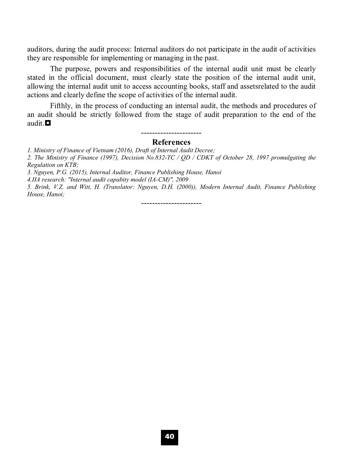 Organization and internal auditing activities in Vietnamese firms: Situations and solutions trang 6