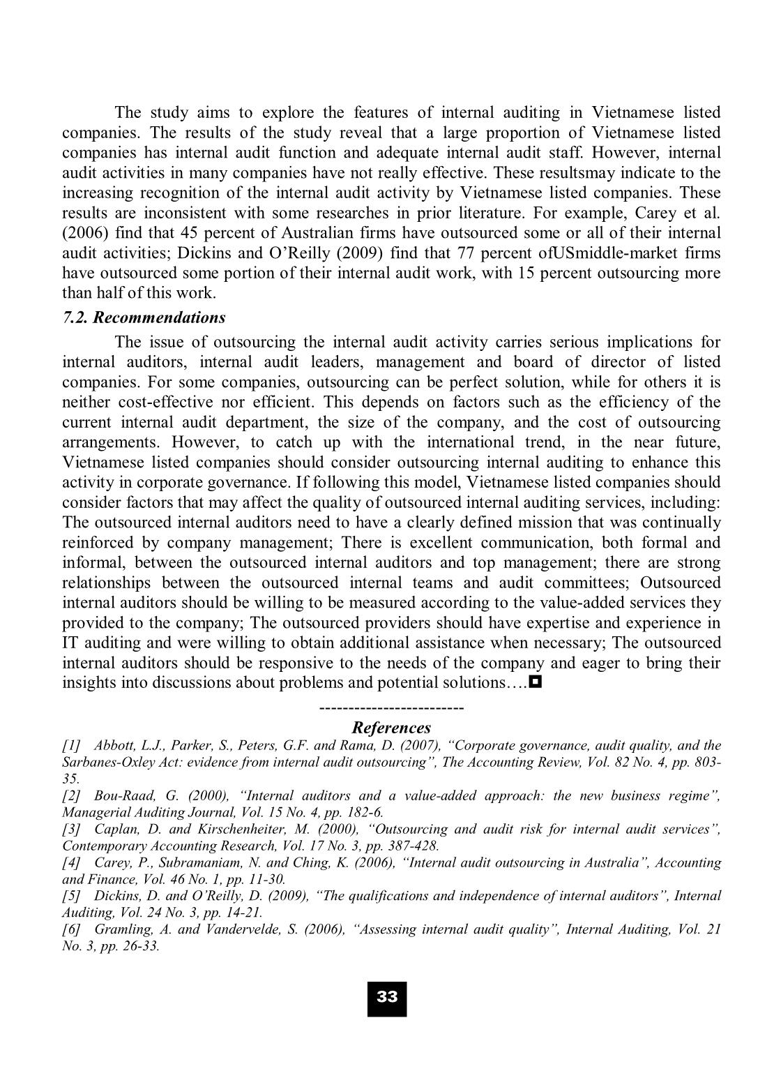 Outsourcing internal auditing: Empirical evidence from Vietnamese listed companies trang 7