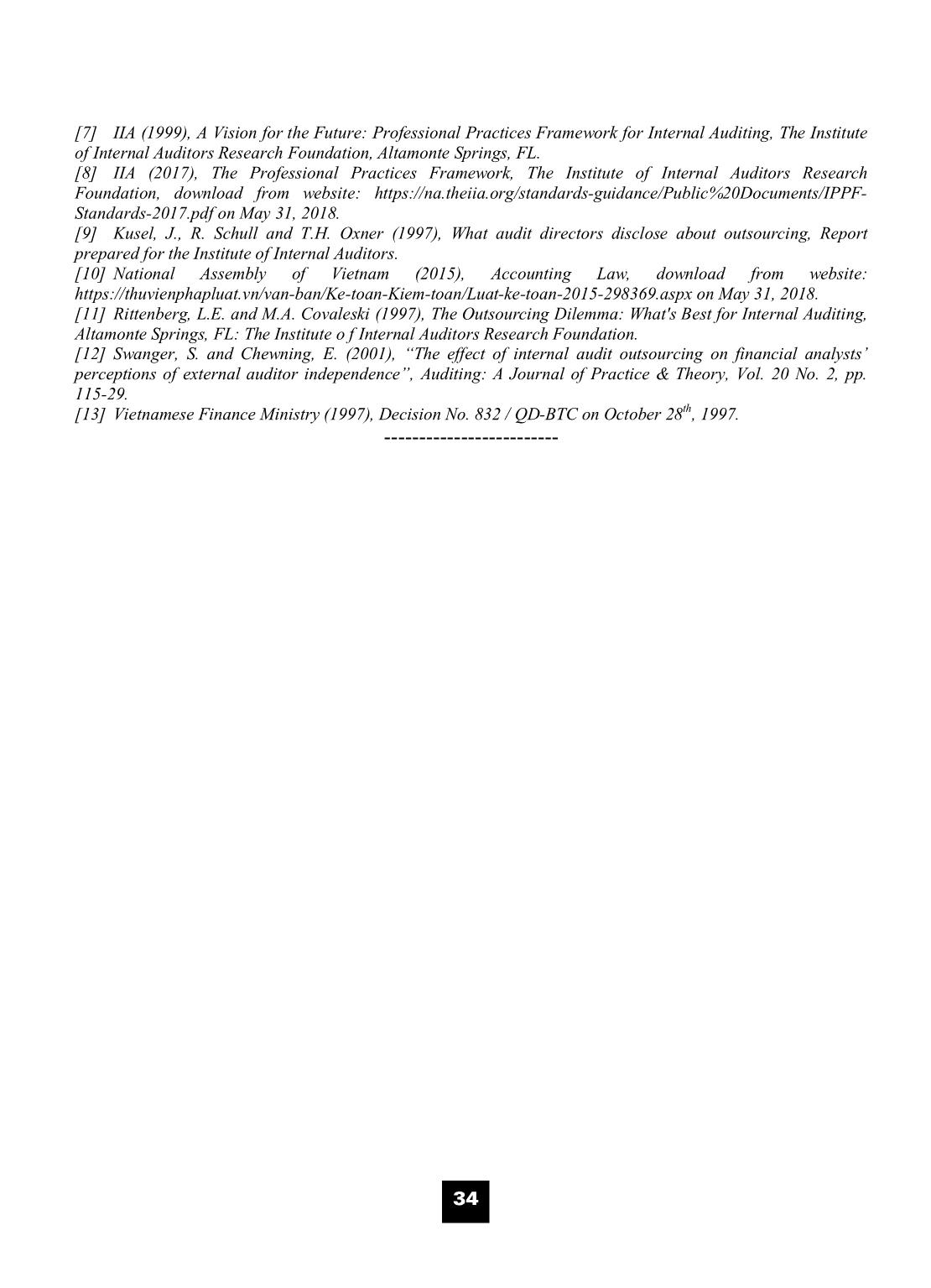 Outsourcing internal auditing: Empirical evidence from Vietnamese listed companies trang 8