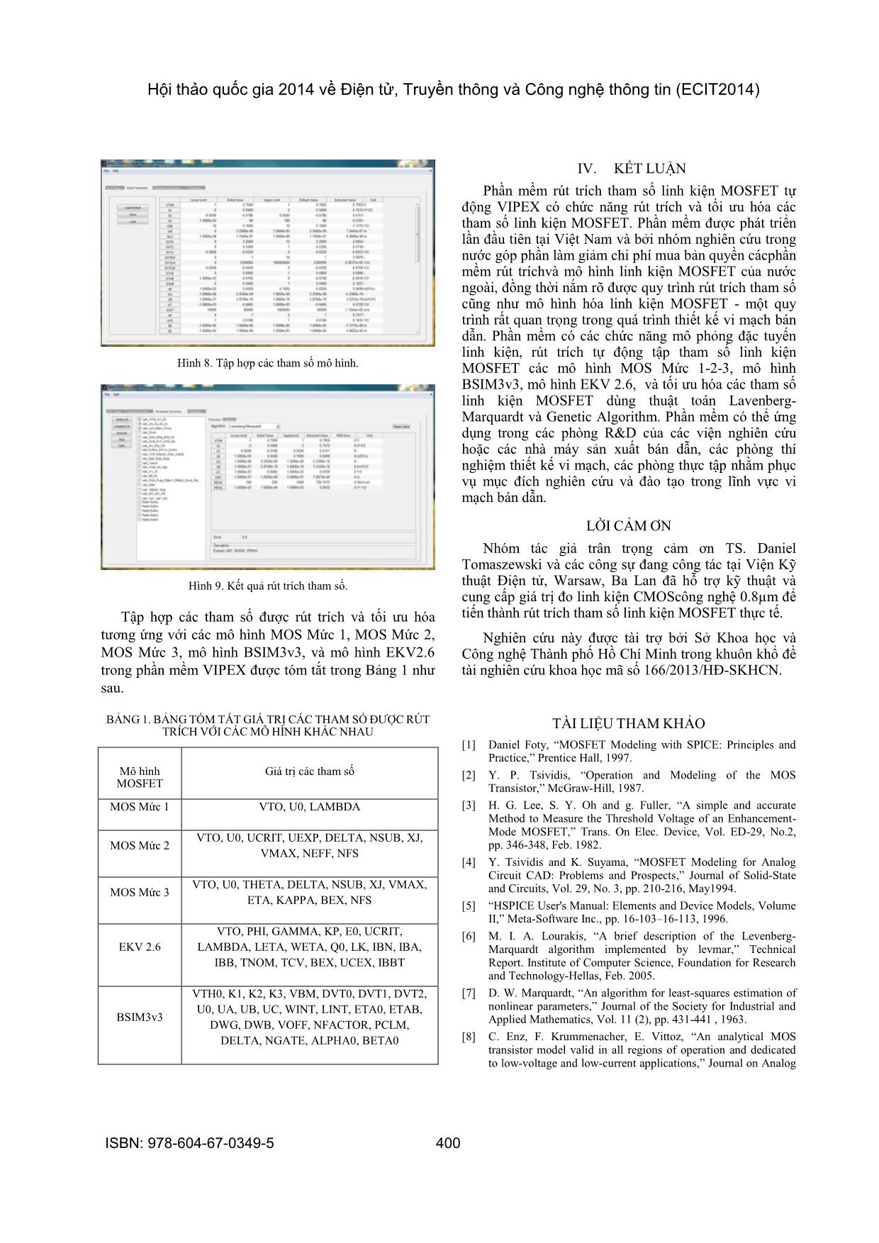Phần mềm VIPEX rút trích và tối ưu hóa tham số linh kiện MOSFET tự động trang 4