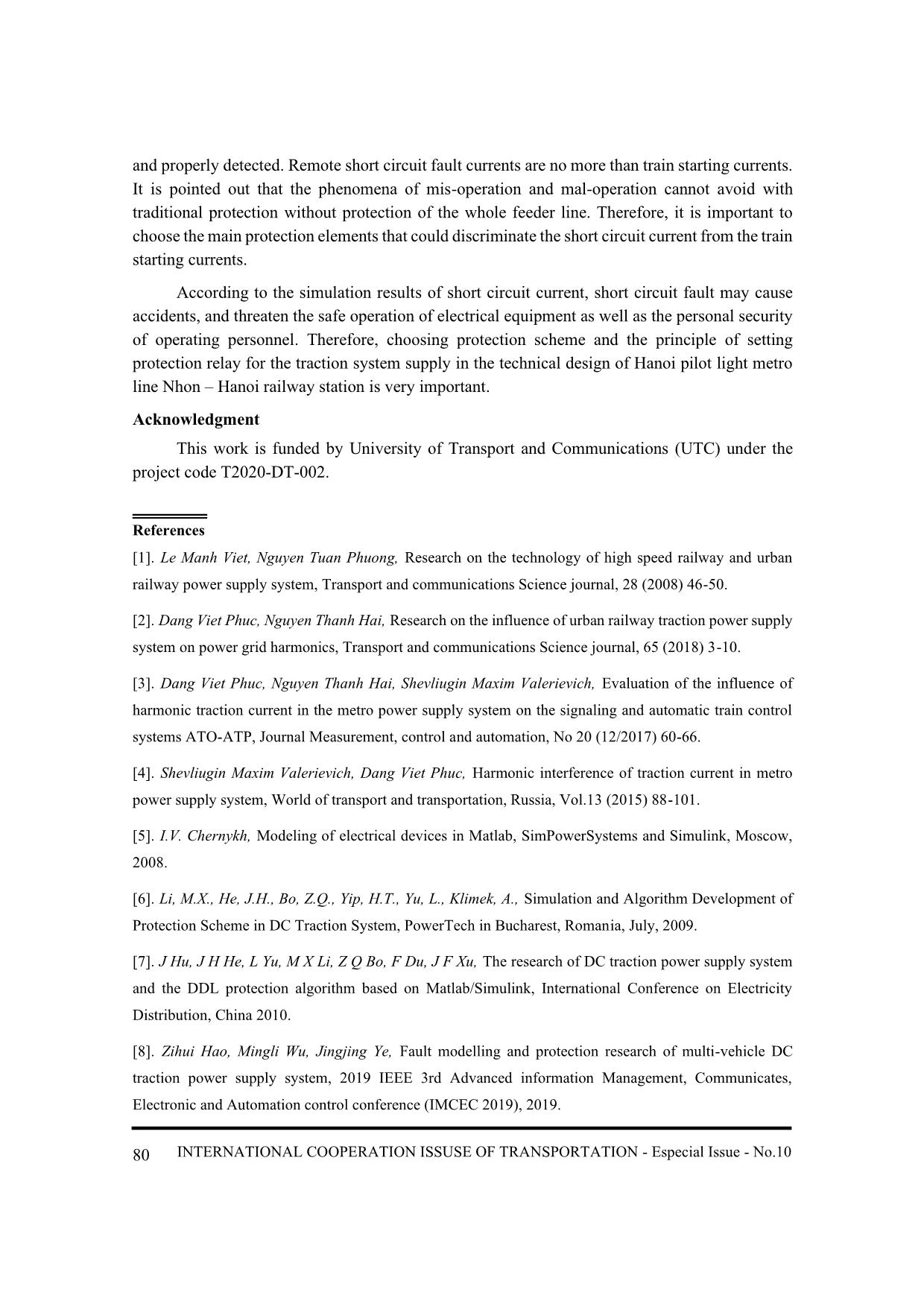 Research on simulating the short circuit faults in dc traction network of hanoi pilot light metro line nhon – Ha Noi railway station trang 8