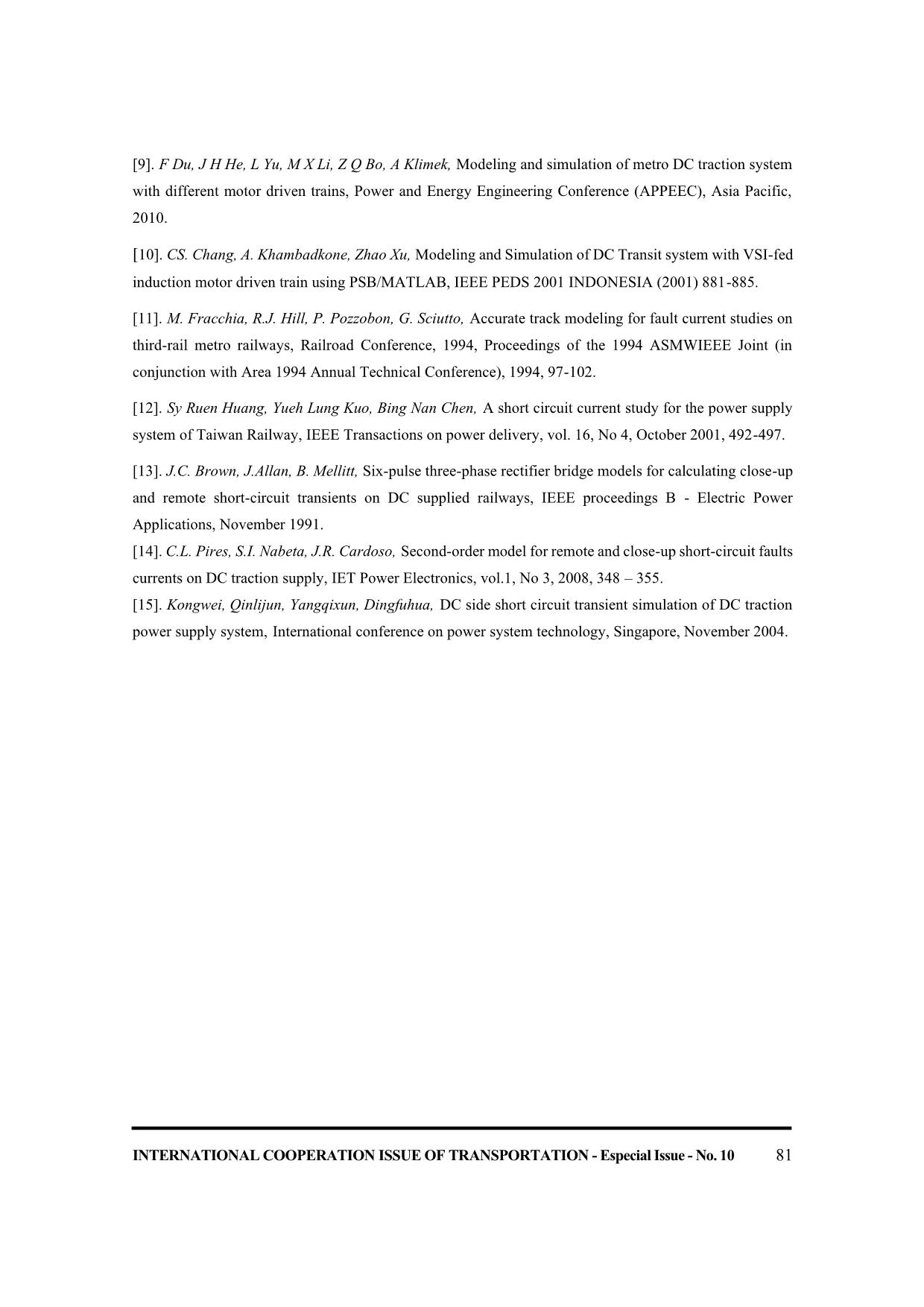 Research on simulating the short circuit faults in dc traction network of hanoi pilot light metro line nhon – Ha Noi railway station trang 9