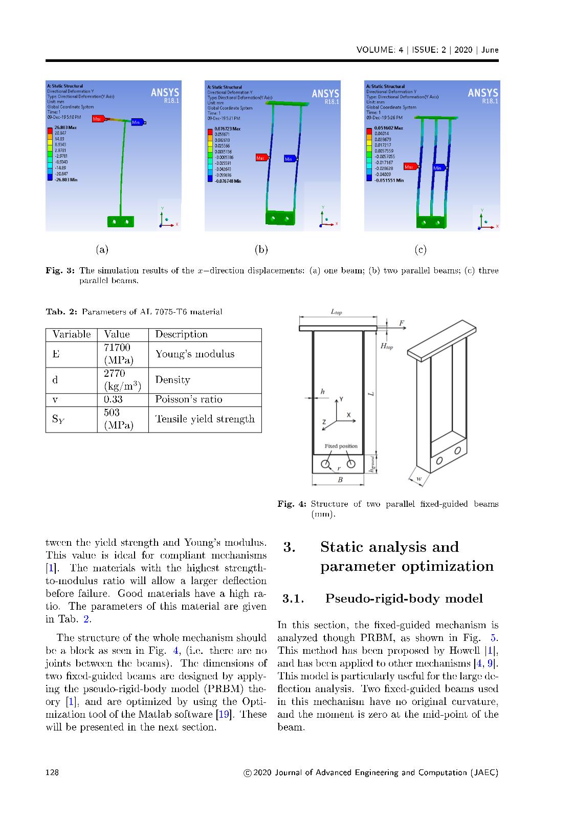 Statics analysis and optimization design for a fixed - guided beam flexure trang 4