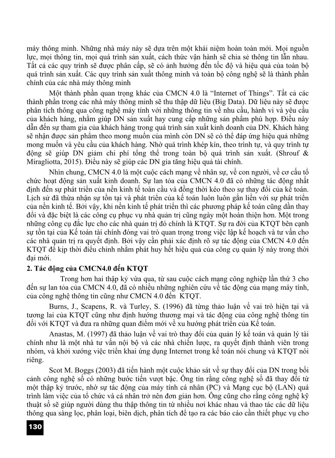 Tác động của cách mạng công nghiệp 4.0 đến kế toán quản trị và những vấn đề đặt ra đối với Việt Nam trang 2