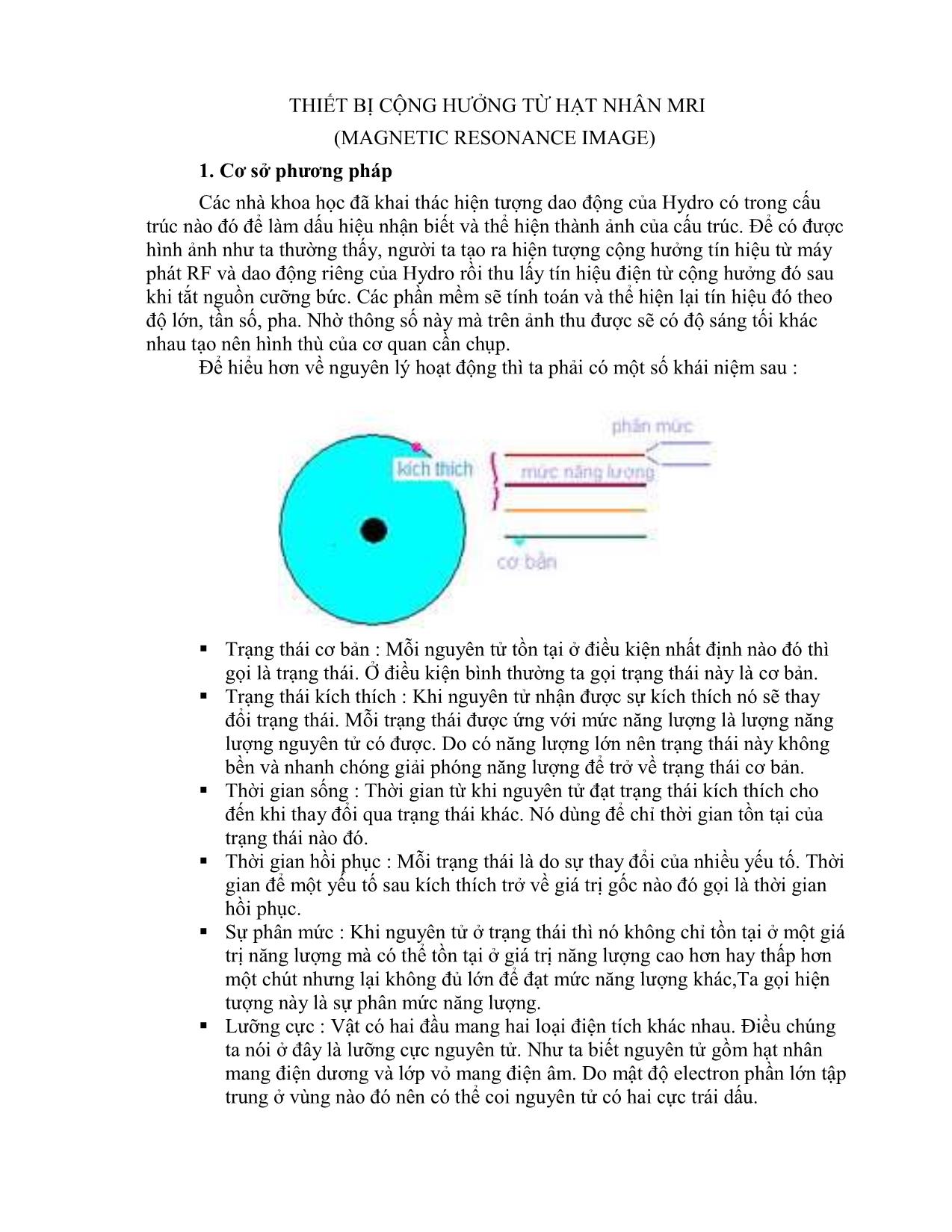Tài liệu Thiết bị cộng hưởng từ hạt nhân MRI trang 1